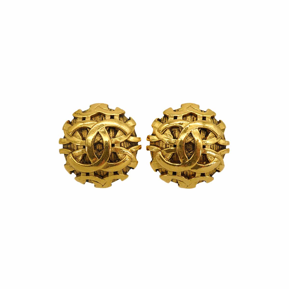 Luxury Promise Japan VINTAGE CHANEL EARRINGS ROUND COCOMARK ACCESSORY 25 90334993