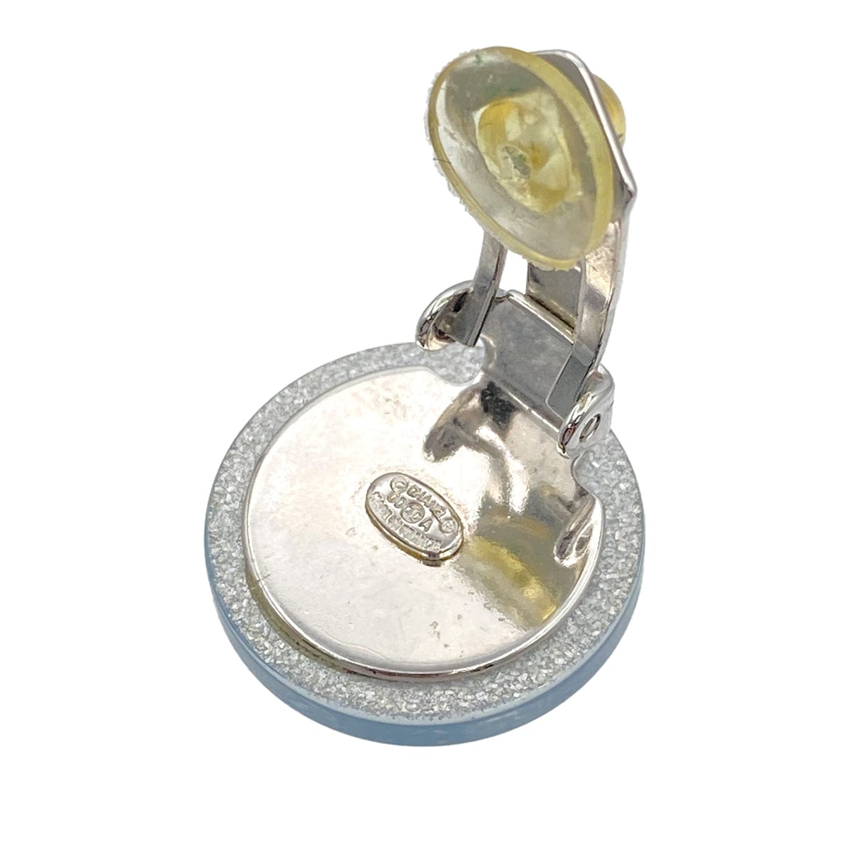 Luxury Promise Japan VINTAGE CHANEL EARRINGS ROUND COCOMARK CLEAR SILVER ACCESSORY 00A 90321054