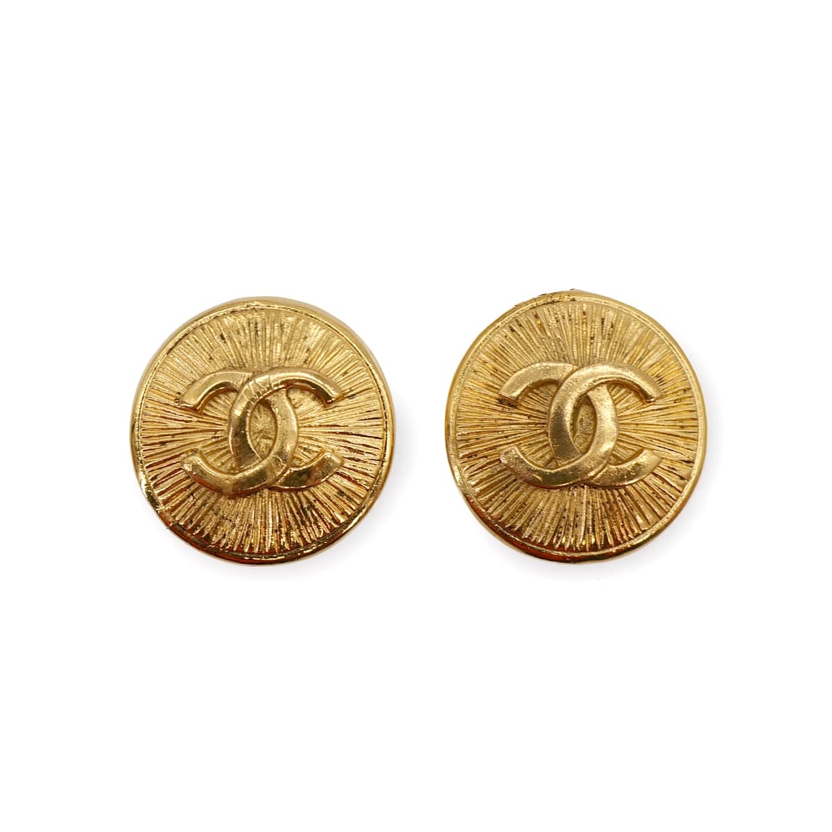Luxury Promise Japan VINTAGE CHANEL EARRINGS ROUND COCOMARK GOLD ACCESSORY 90321019