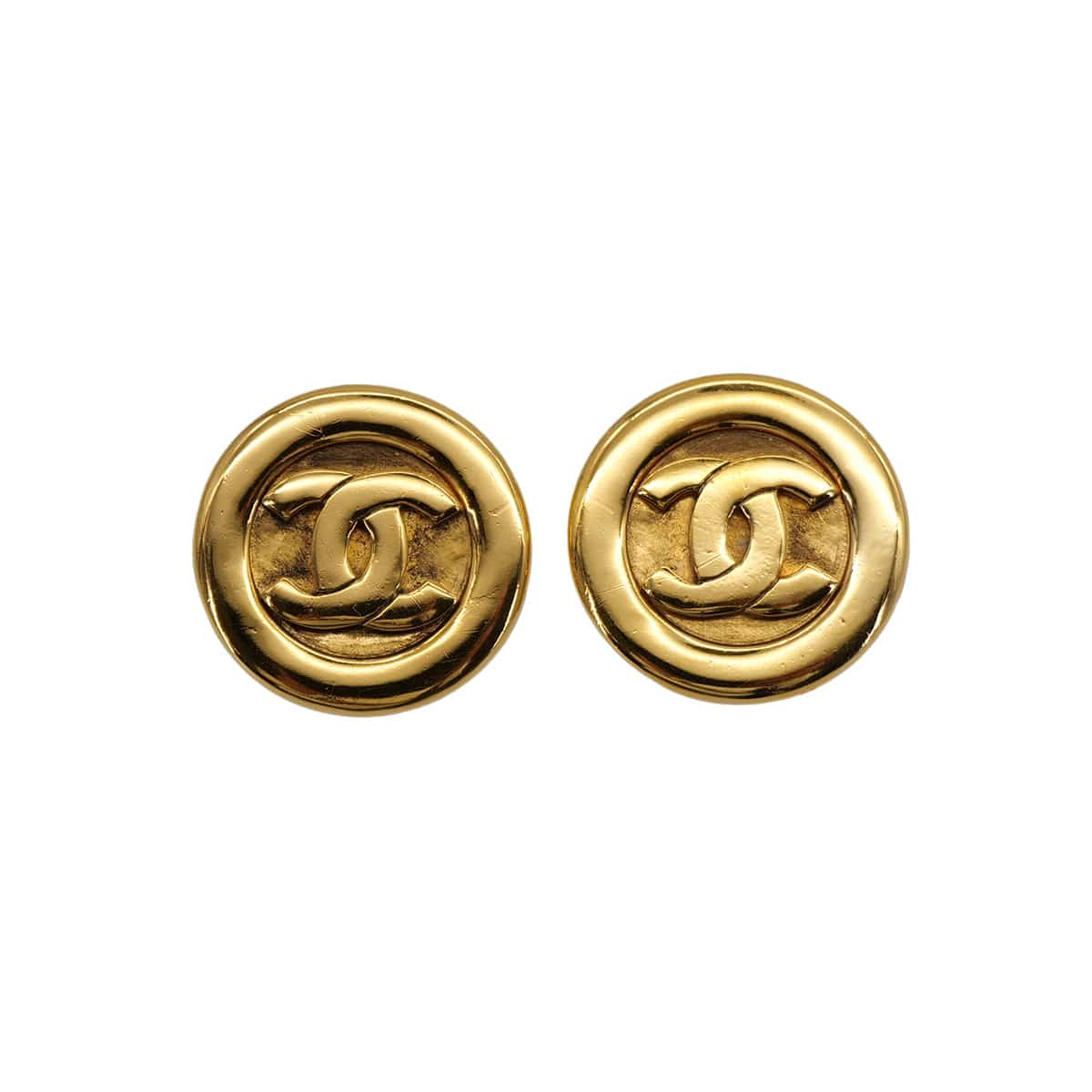 Luxury Promise Japan VINTAGE CHANEL EARRINGS ROUND COCOMARK GOLD ACCESSORY 90324099