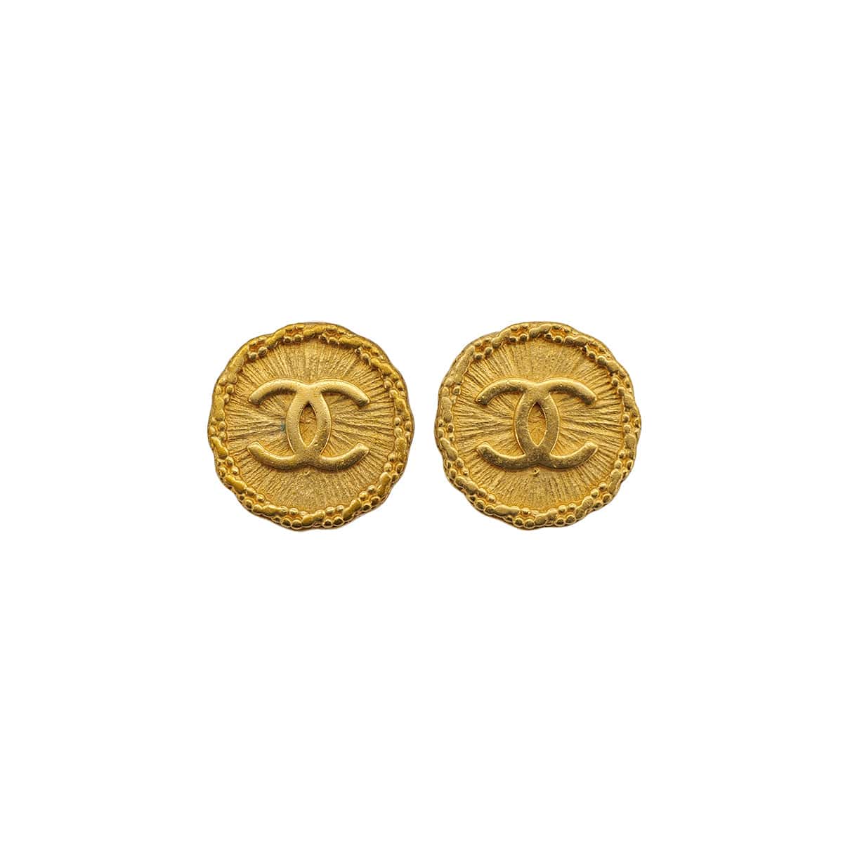 Luxury Promise Japan VINTAGE CHANEL EARRINGS ROUND COCOMARK GOLD ACCESSORY 93A 90324772