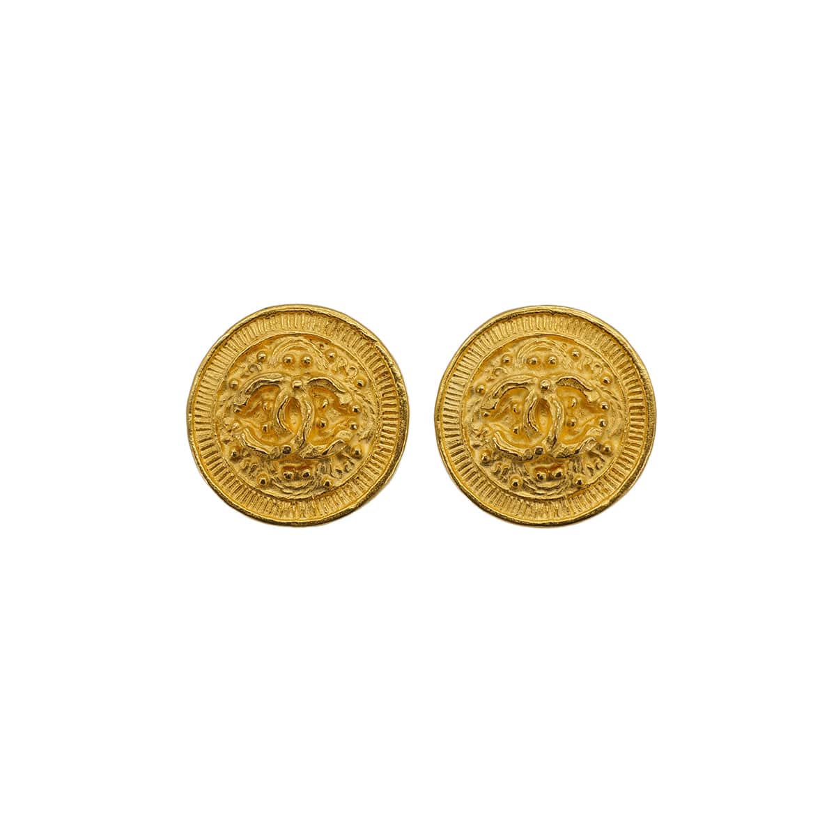 Luxury Promise Japan VINTAGE CHANEL EARRINGS ROUND COCOMARK GOLD ACCESSORY 94A 90324767