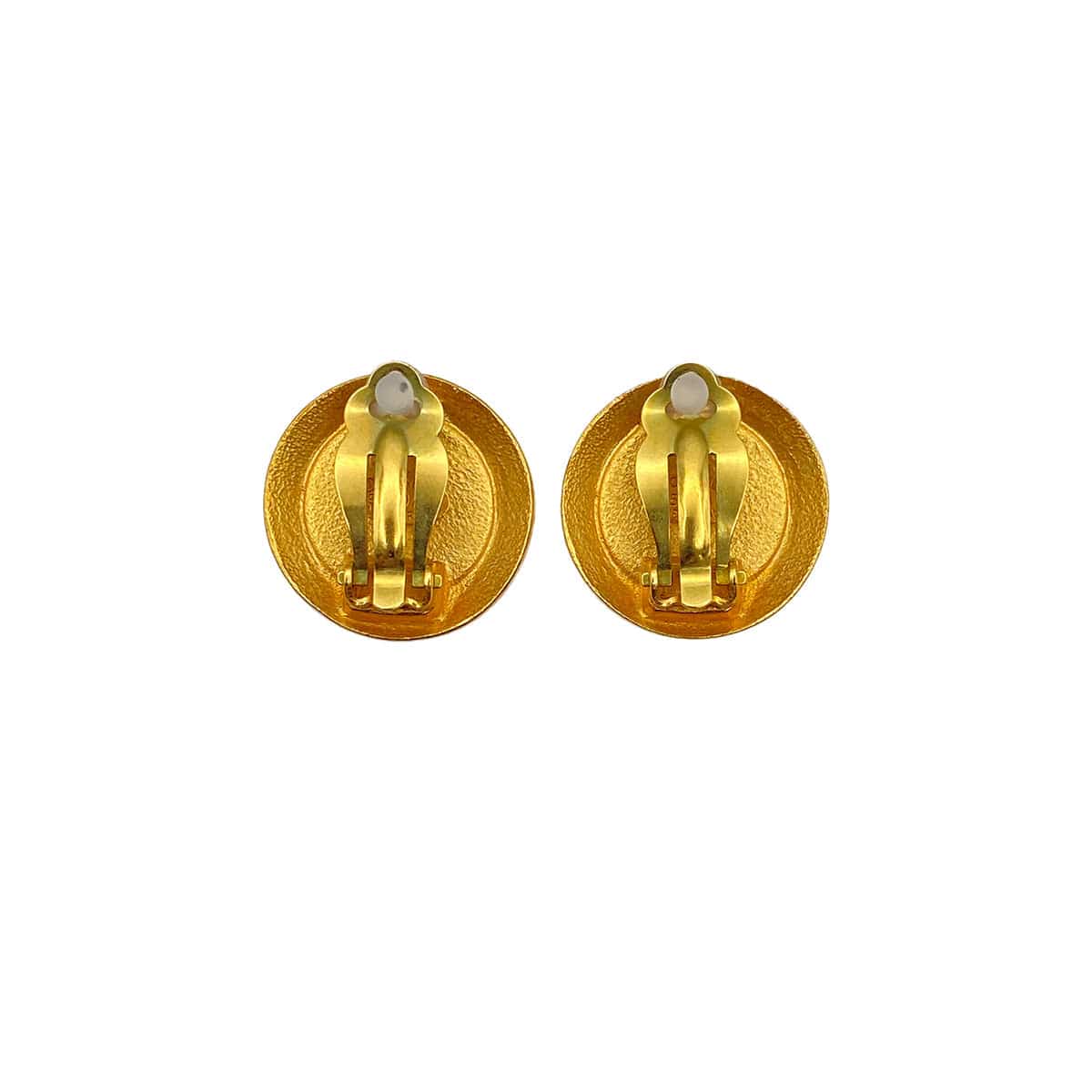 Luxury Promise Japan VINTAGE CHANEL EARRINGS ROUND COCOMARK GOLD BLACK ACCESSORY 95A 90312556