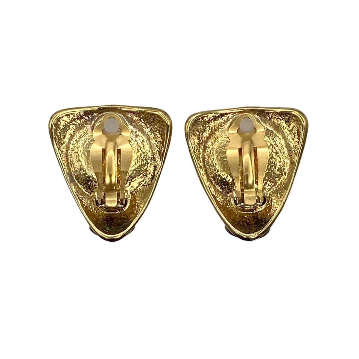 Luxury Promise Japan VINTAGE CHANEL EARRINGS TIGER EYE COCOMARK BROWN GOLD ACCESSORY 97P 90321043