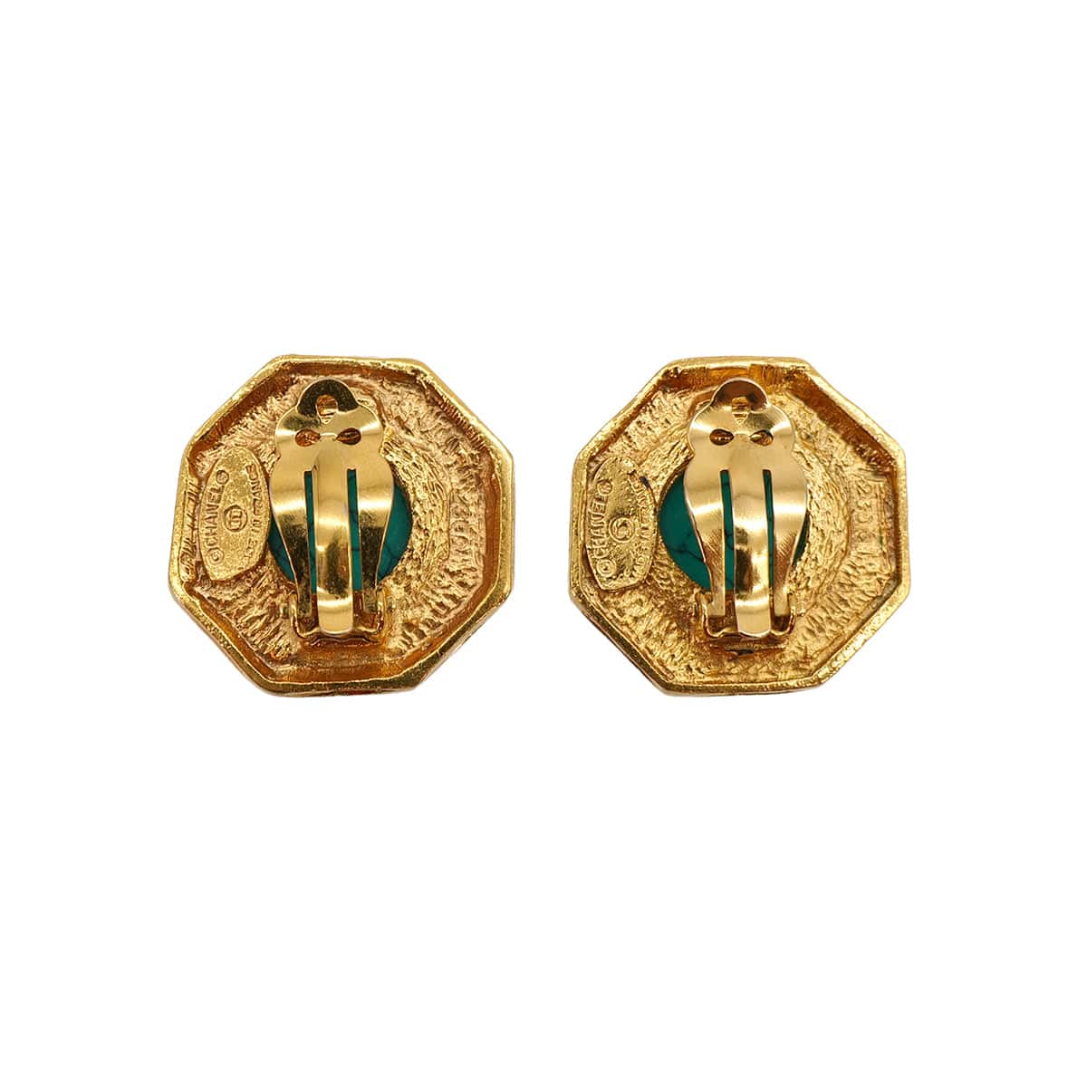 Luxury Promise Japan VINTAGE CHANEL EARRINGS TURQUOISE BLUE GOLD ACCESSORY 90321039