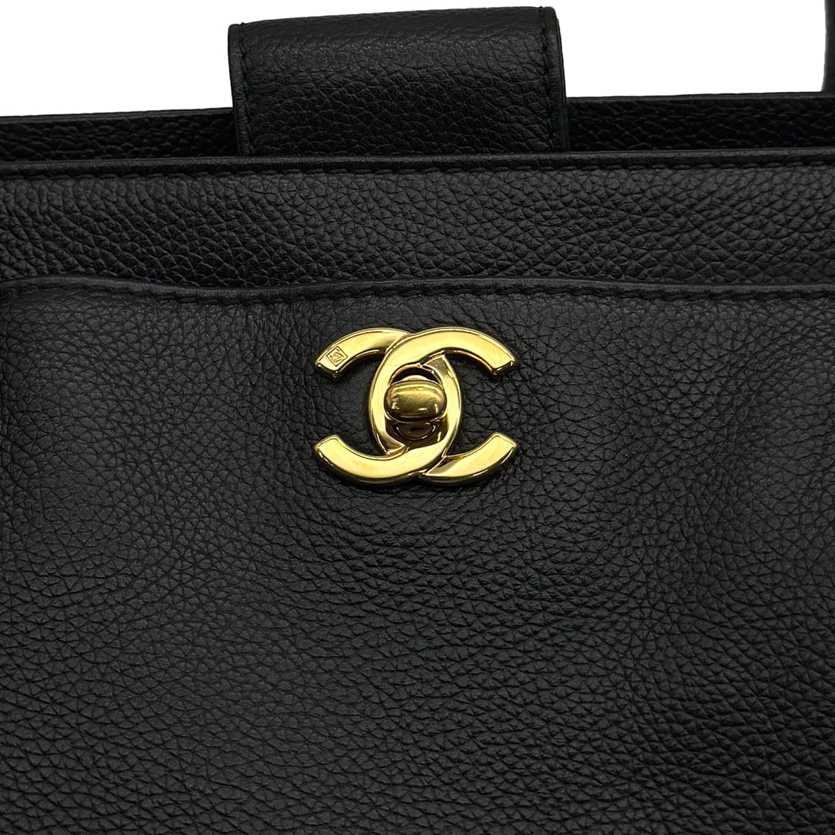 Luxury Promise Japan VINTAGE CHANEL EXECUTIVE TOTE BAG BLACK LEATHER 90314385