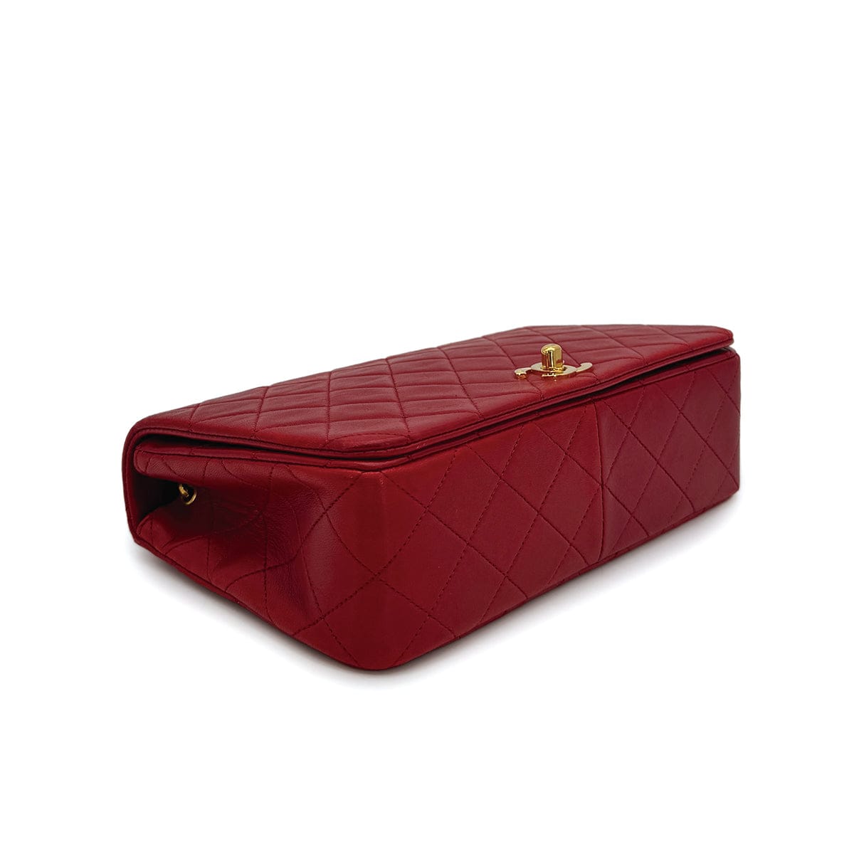 Luxury Promise Japan VINTAGE CHANEL FULL FLAP CHAIN SHOULDER BAG RED LAMB SKIN GOLD HARDWARE 90311265