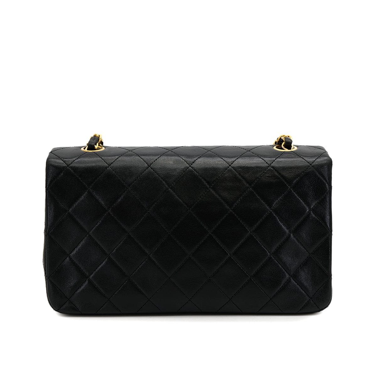 Luxury Promise Japan VINTAGE CHANEL FULL FLAP CHAIN SHUOLDER BAG BLACK LAMB SKIN GOLD HARDWARE 90317776