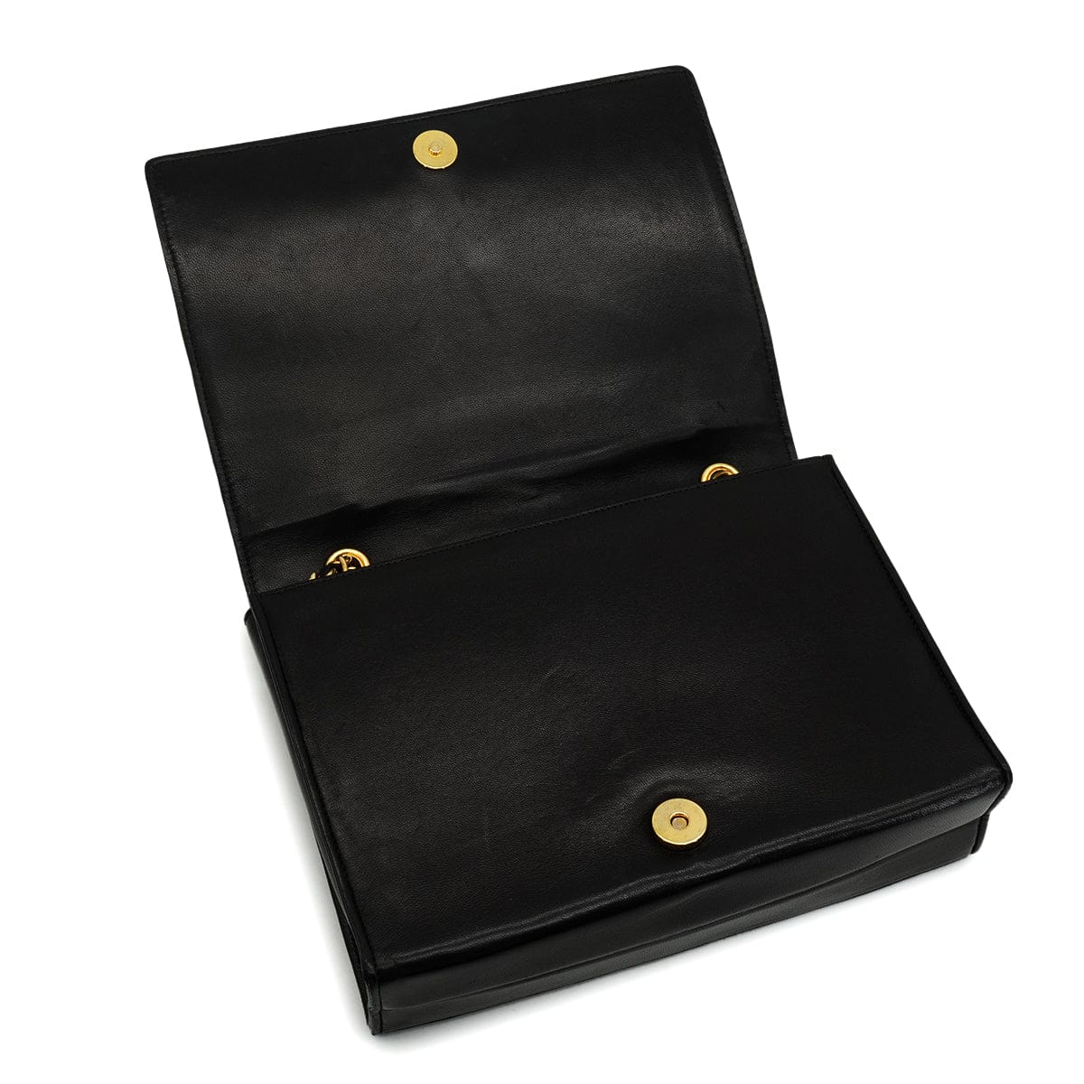 Luxury Promise Japan VINTAGE CHANEL FULL FLAP CHAIN SHUOLDER BAG BLACK LAMB SKIN GOLD HARDWARE 90337655