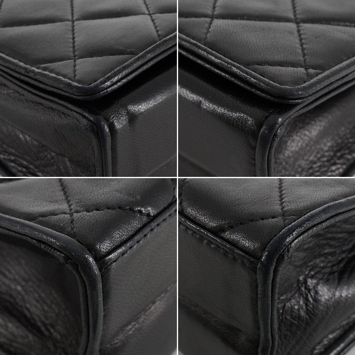 Luxury Promise Japan VINTAGE CHANEL FULL FLAP CHAIN SHUOLDER BAG BLACK LAMB SKIN GOLD HARDWARE 90337655