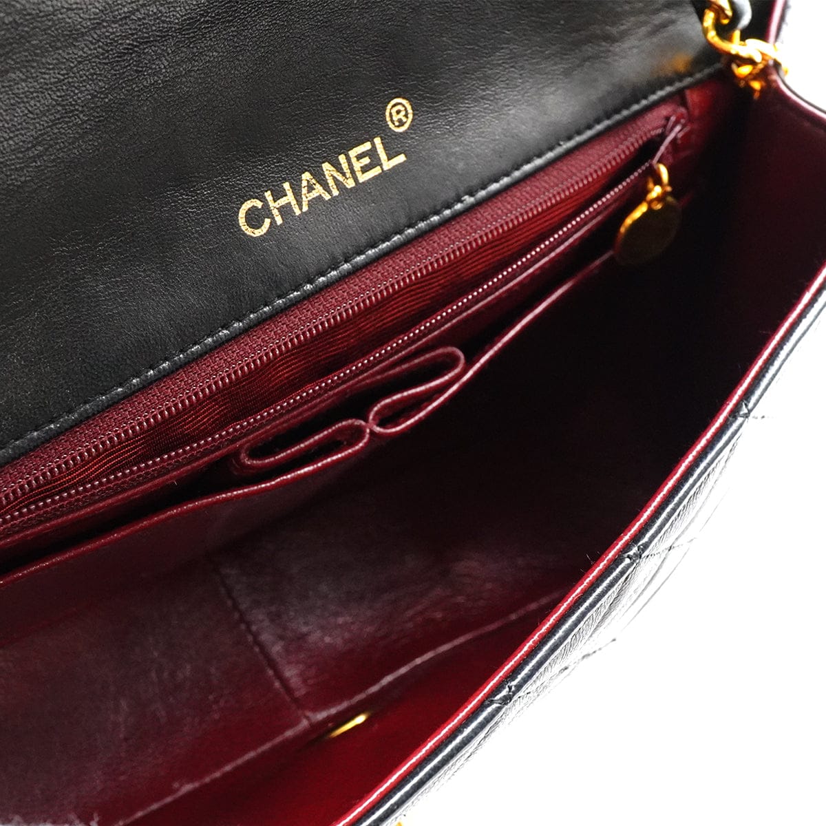 Luxury Promise Japan VINTAGE CHANEL FULL FLAP CHAIN SHUOLDER BAG BLACK LAMB SKIN GOLD HARDWARE 90344445