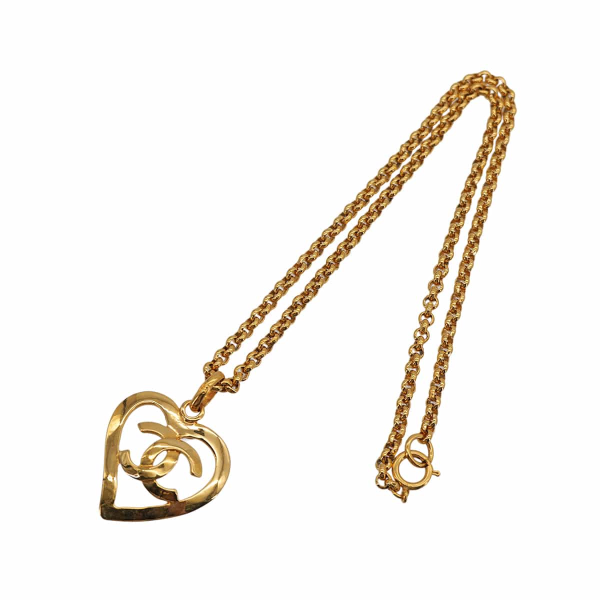 Luxury Promise Japan VINTAGE CHANEL HEART NECKLACE COCOMARK GOLD ACCESSORY 95P 90323138