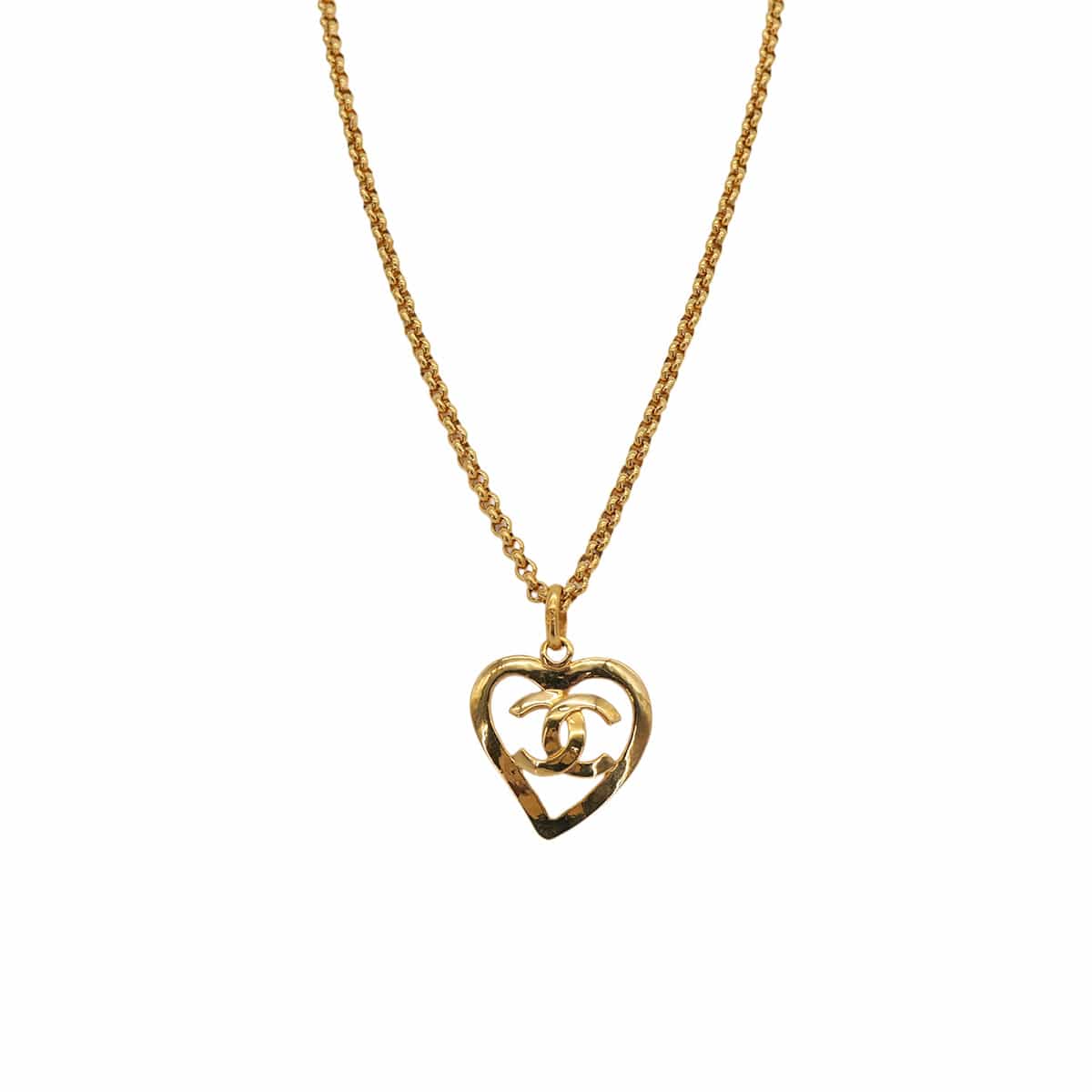 Luxury Promise Japan VINTAGE CHANEL HEART NECKLACE COCOMARK GOLD ACCESSORY 95P 90323138