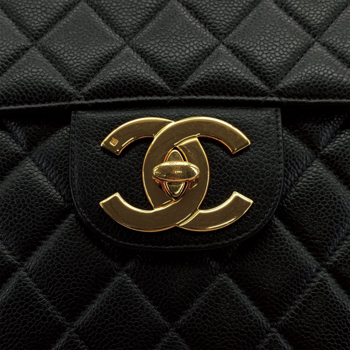 Luxury Promise Japan VINTAGE CHANEL JUMBO MATELASSE 30 CHAIN SHOULDER BAG BLACK CAVIAR SKIN GOLD HARDWARE 90311889