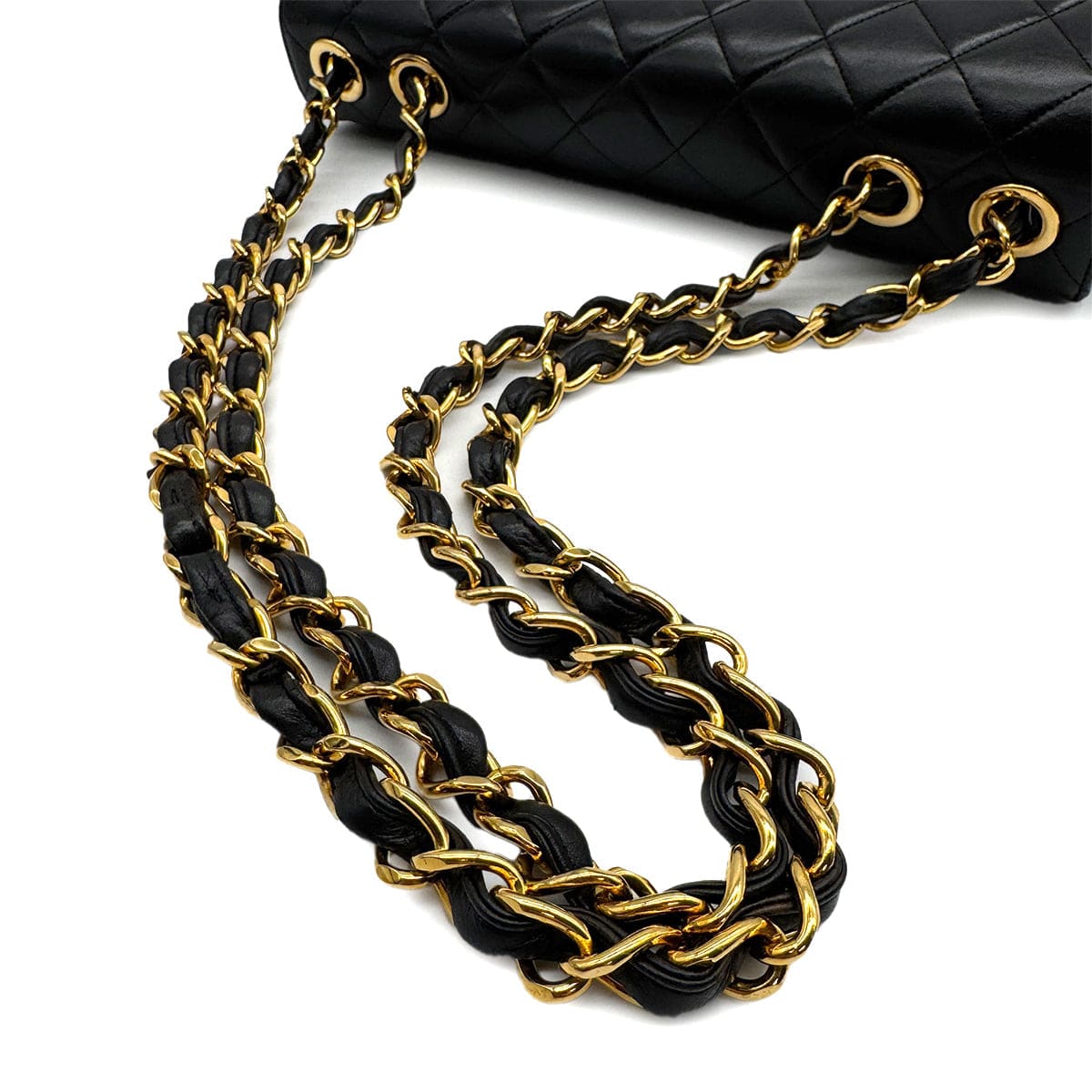 Luxury Promise Japan VINTAGE CHANEL JUMBO MATELASSE 30 CHAIN SHOULDER BAG BLACK LAMB SKIN 90313335