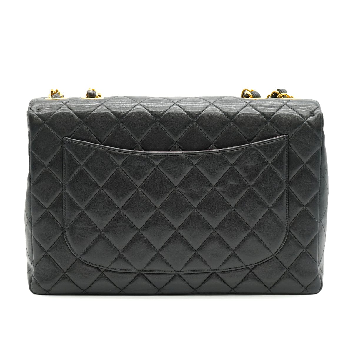 Luxury promise Japan VINTAGE CHANEL JUMBO MATELASSE 30 CHAIN SHOULDER BAG BLACK LAMB SKIN GOLD HARDWARE 90335303