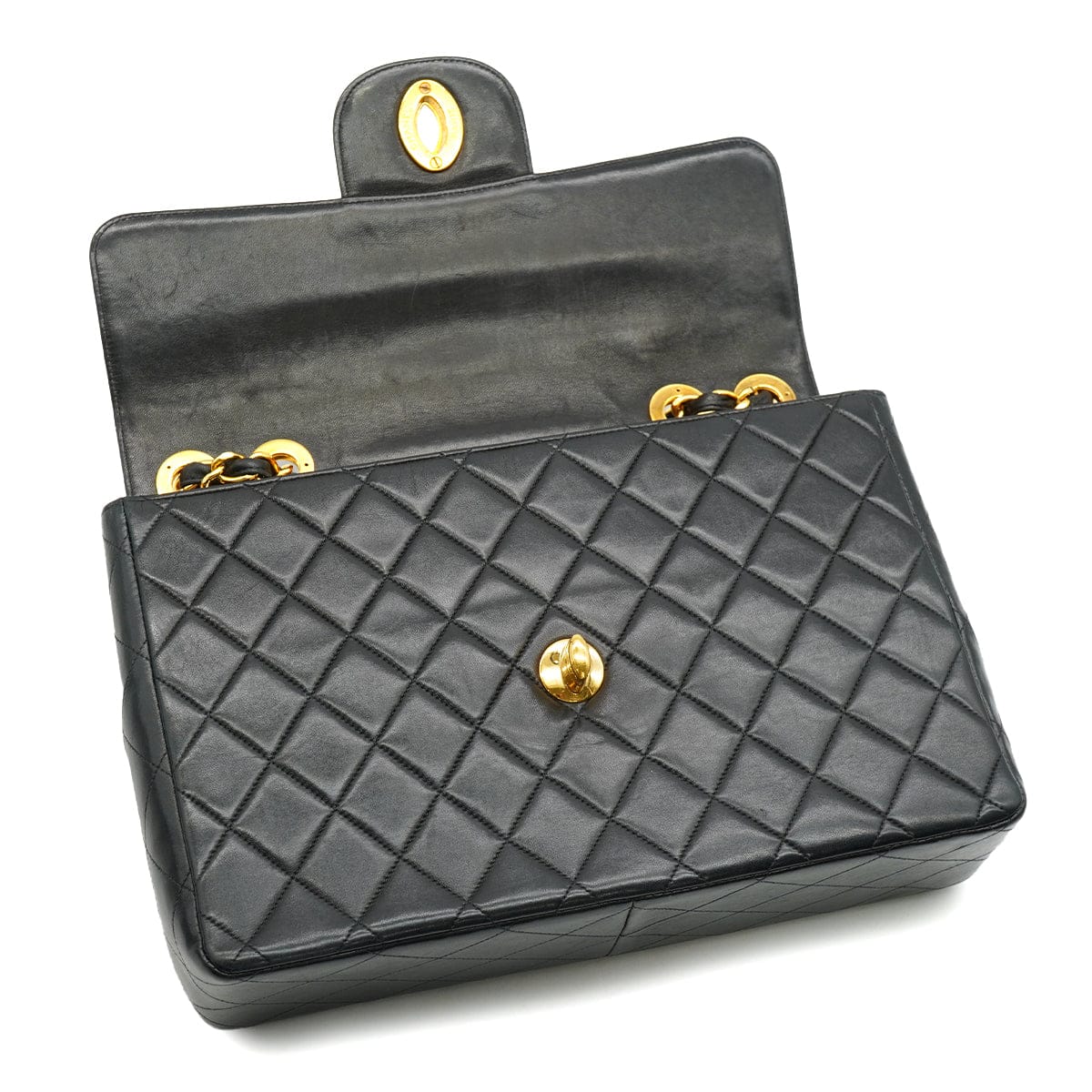 Luxury promise Japan VINTAGE CHANEL JUMBO MATELASSE 30 CHAIN SHOULDER BAG BLACK LAMB SKIN GOLD HARDWARE 90335303
