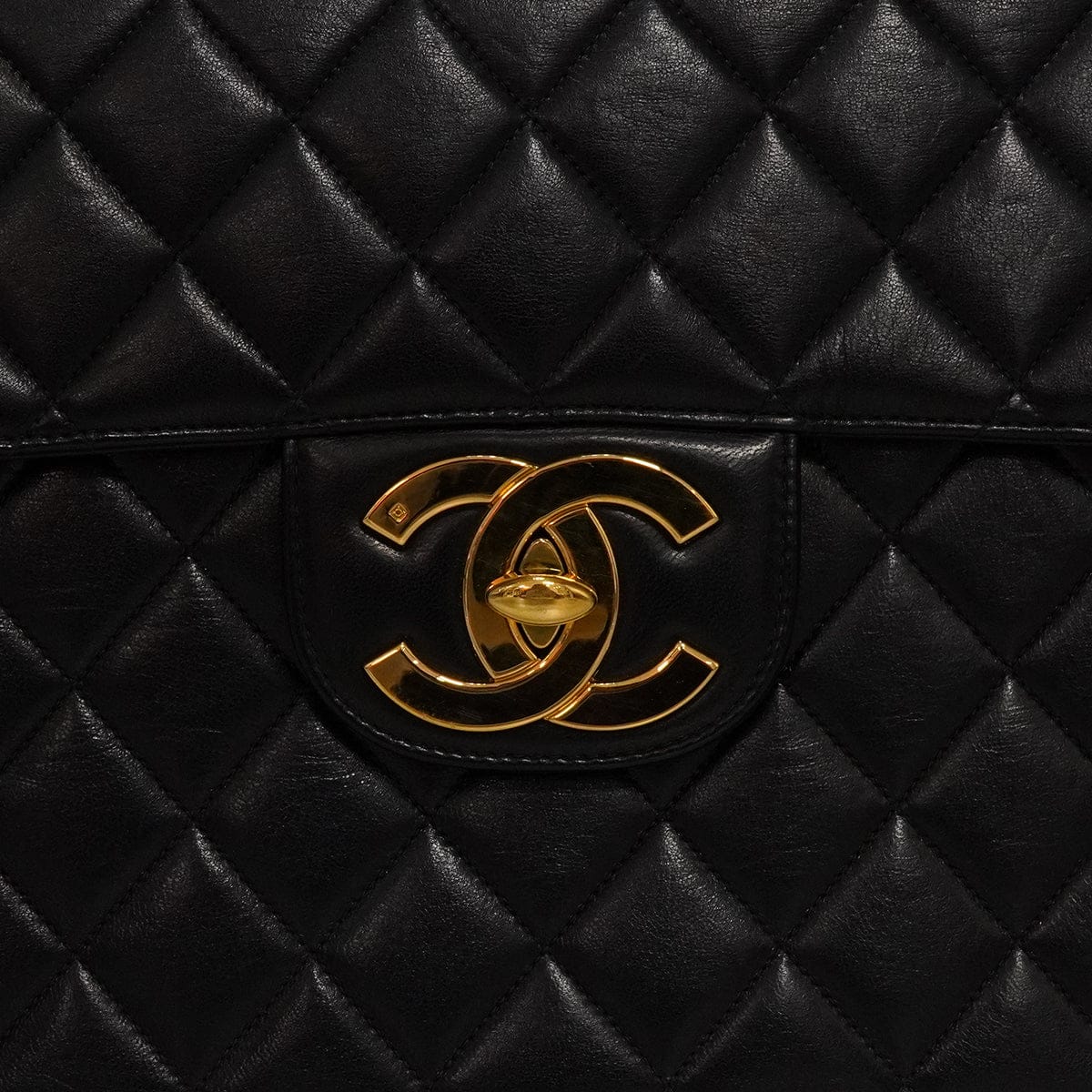 Luxury Promise Japan VINTAGE CHANEL JUMBO MATELASSE 30 CHAIN SHOULDER BAG BLACK LAMB SKIN GOLD HARDWARE 90346668