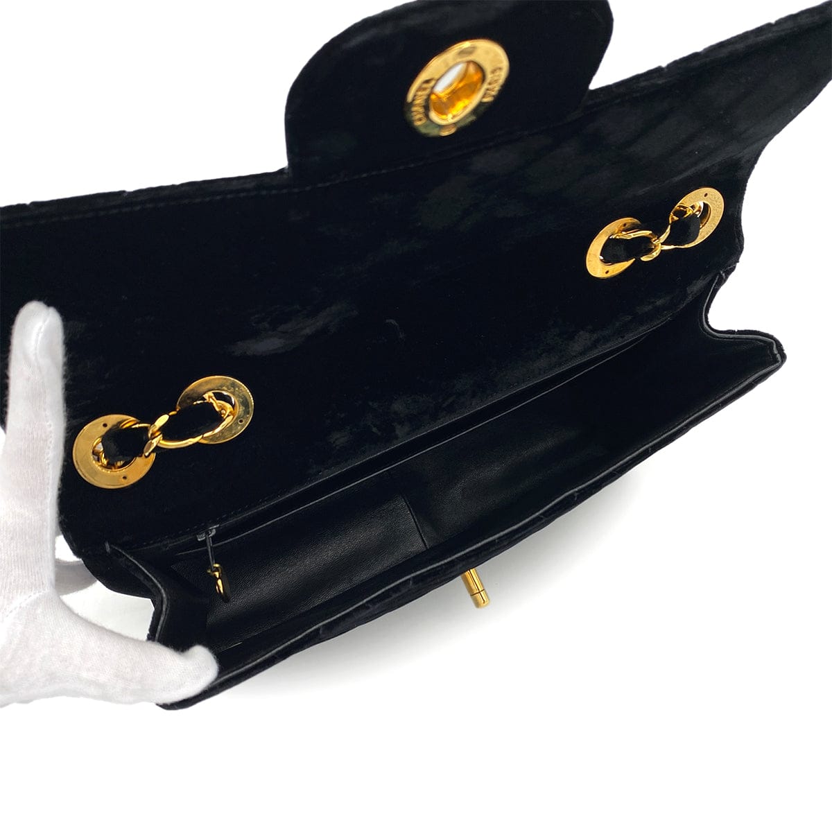 Luxury Promise Japan VINTAGE CHANEL JUMBO MATELASSE 30 CHAIN SHOULDER BAG BLACK VELOR GOLD HARDWARE 90324833