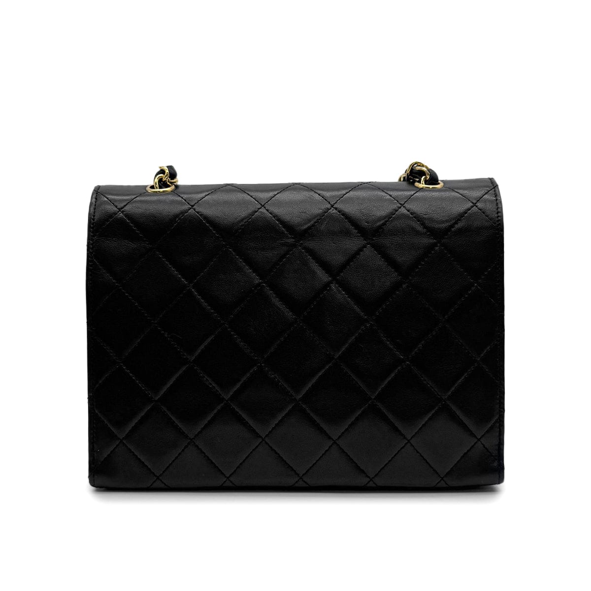 Luxury Promise Japan VINTAGE CHANEL LETTER FLAP MATELASSE BIG COCO CHAIN SHOULDER BAG BLACK LAMB SKIN GOLD HARDWARE 90317874