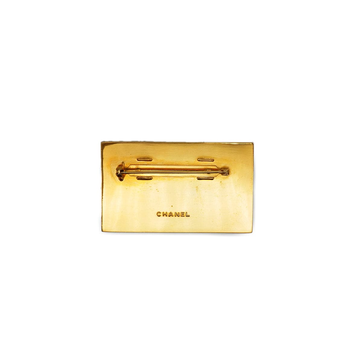 Luxury Promise Japan VINTAGE CHANEL LOGO BROOCH PLATE GOLD ACCESSORY 90335020