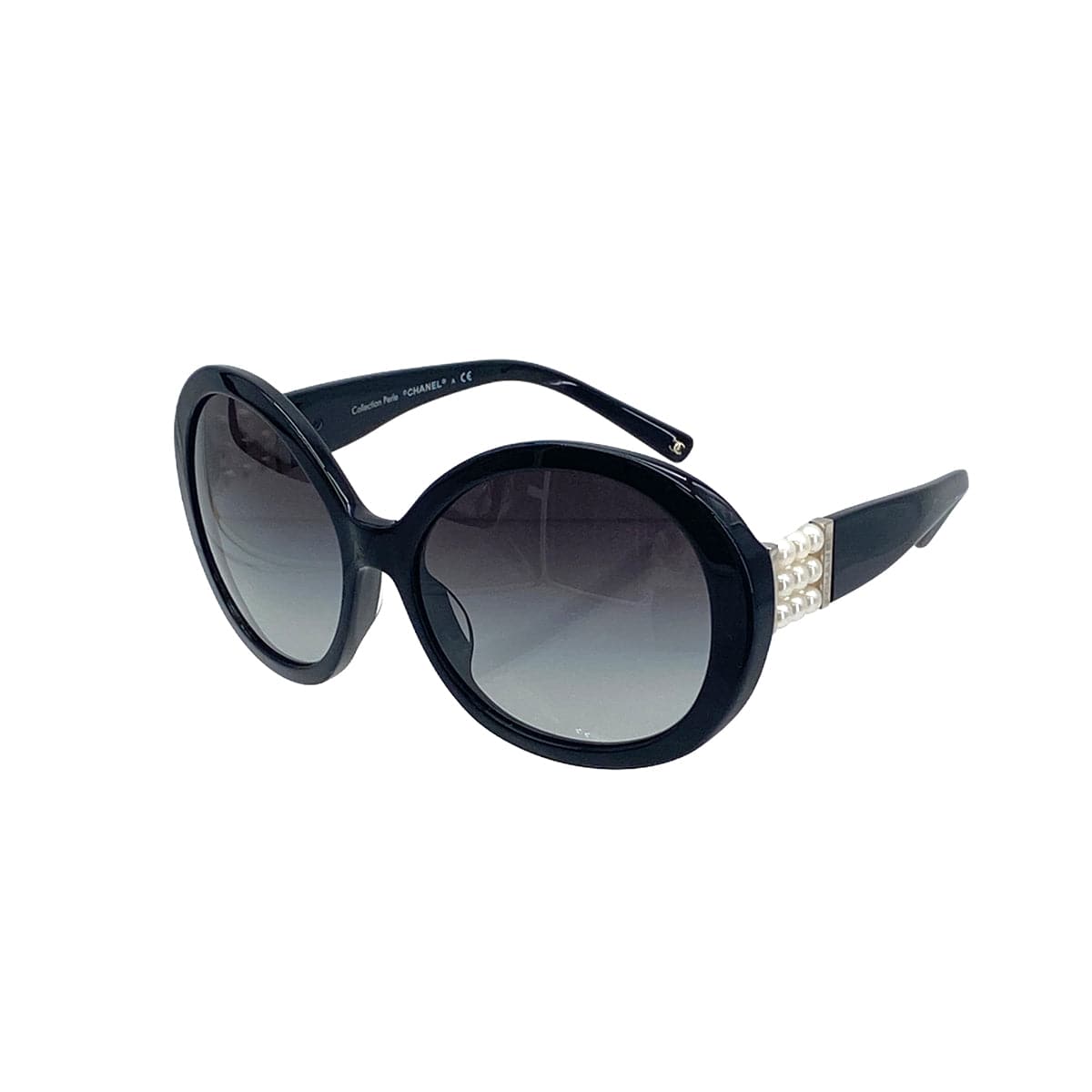 Luxury Promise Japan VINTAGE CHANEL LOGO FAUX PEARL SUNGLASSES BLACK EYEWEAR 90324783