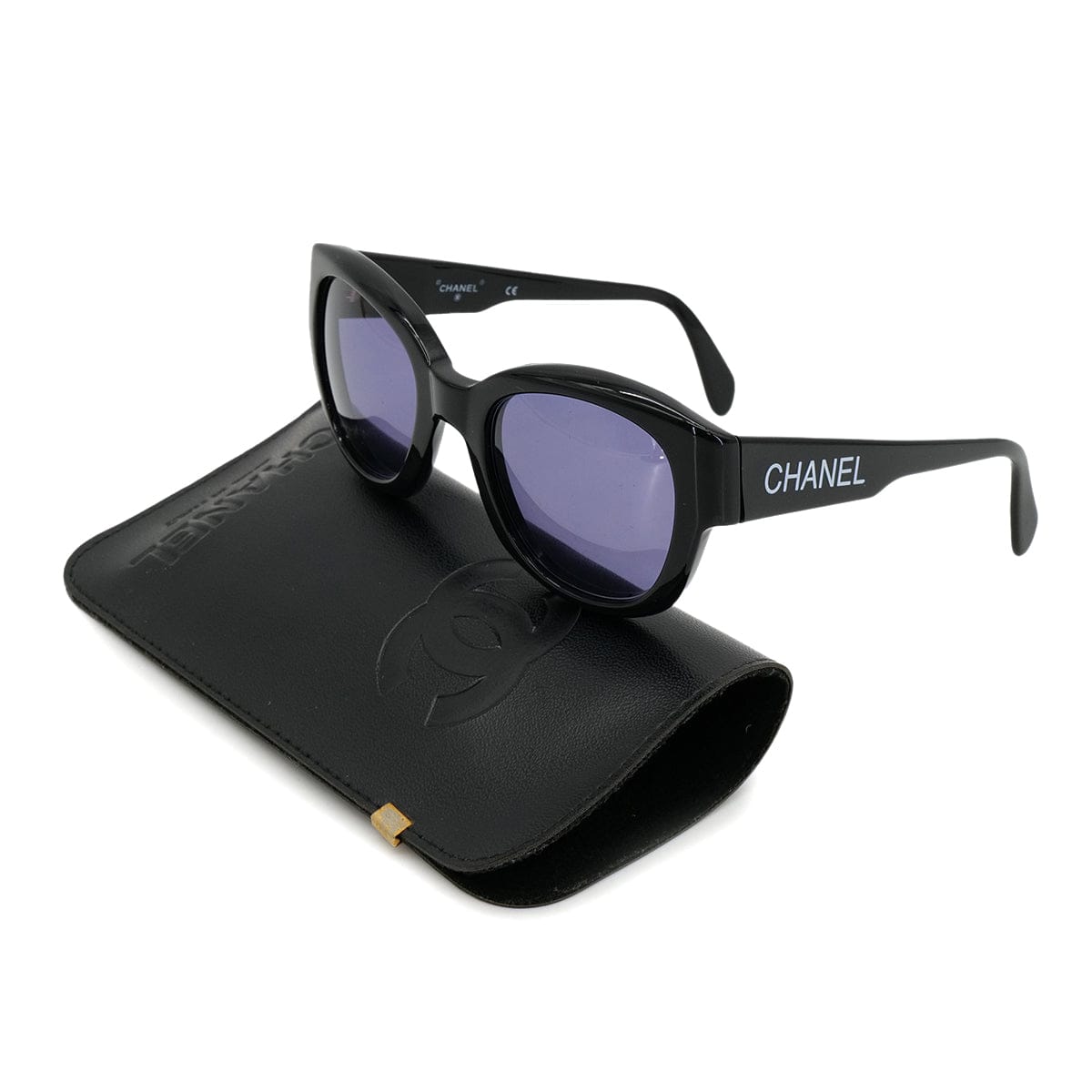 Luxury Promise Japan VINTAGE CHANEL LOGO SUNGLASSES BLACK EYEWEAR 90325297