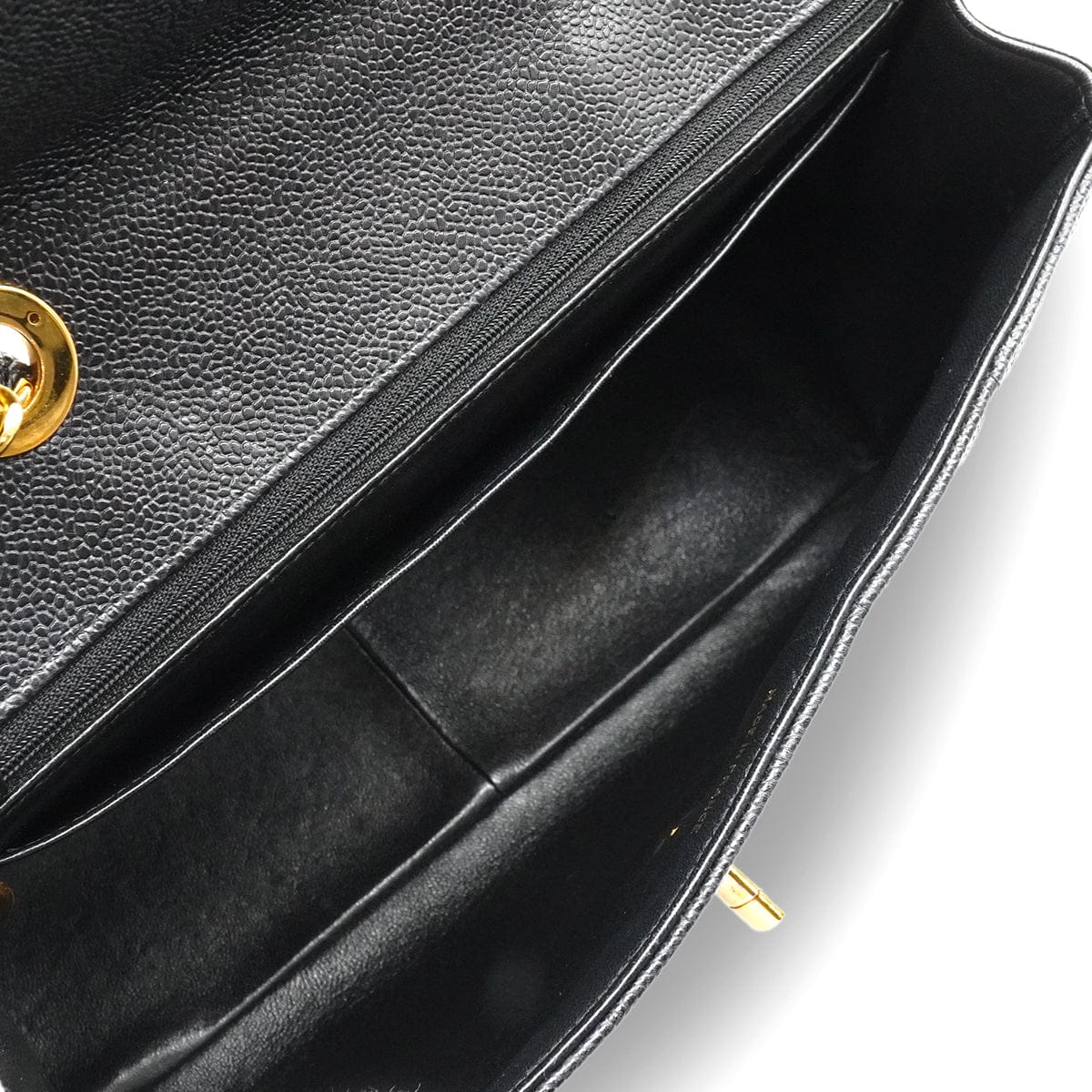 Luxury Promise Japan VINTAGE CHANEL MADEMOISELLE CHAIN SHOULDER BAG BLACK CAVIAR SKIN GOLD HARDWARE 90343855