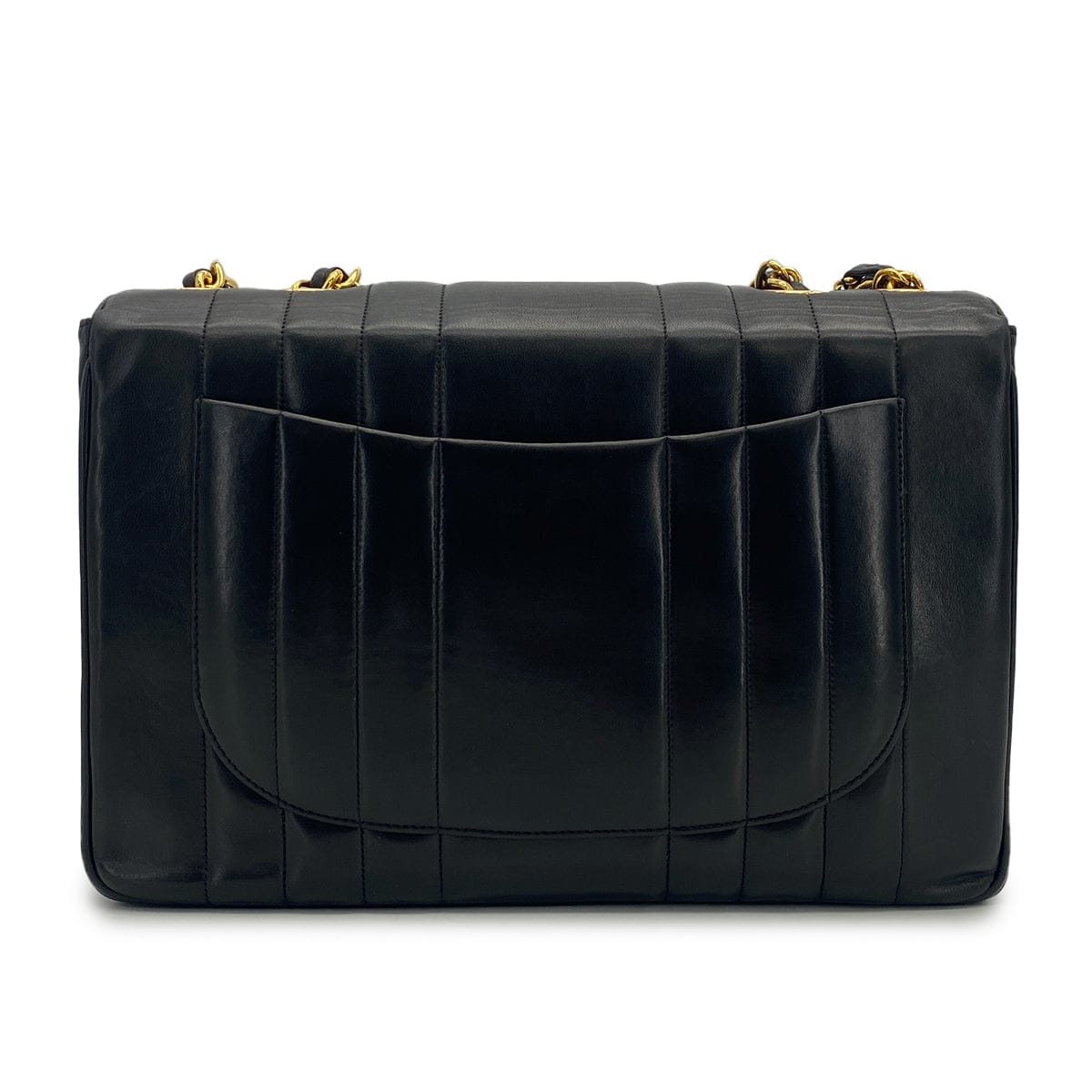 Luxury Promise Japan VINTAGE CHANEL MADEMOISELLE CHAIN SHOULDER BAG BLACK LAMB SKIN GOLD HARDWARE 90317769
