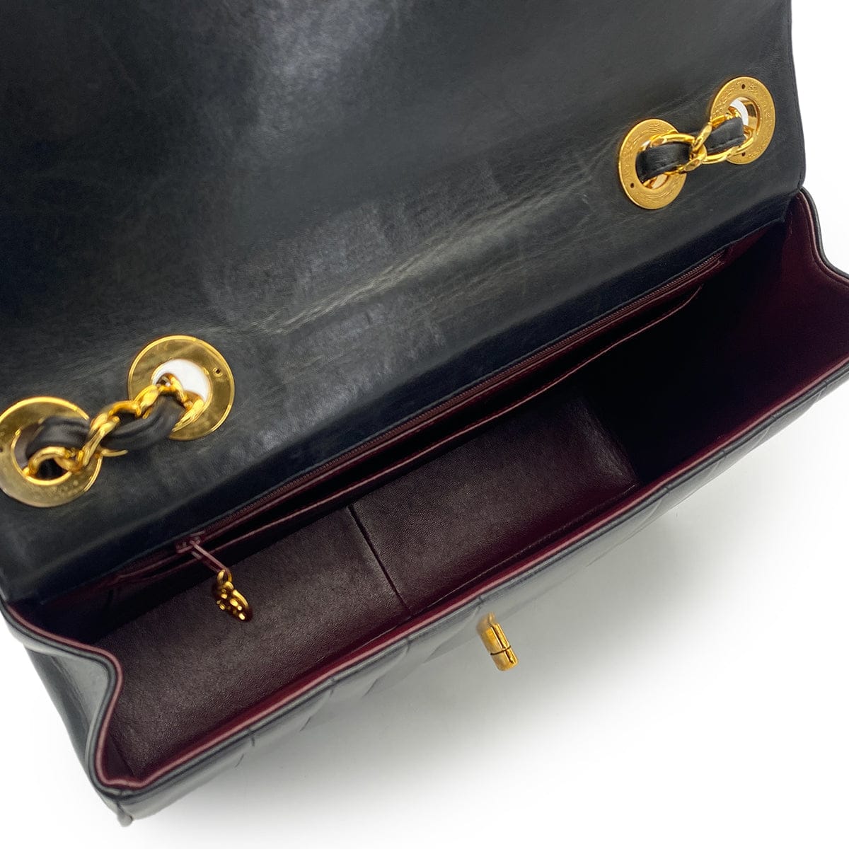 Luxury Promise Japan VINTAGE CHANEL MADEMOISELLE CHAIN SHOULDER BAG BLACK LAMB SKIN GOLD HARDWARE 90317769