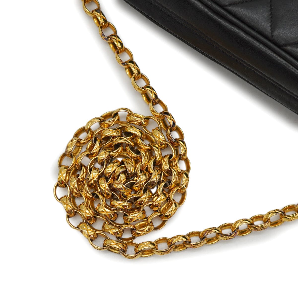 Luxury Promise Japan VINTAGE CHANEL MATELASSE BIJOU CHAIN SHOULDER BAG FRINGE BLACK LAMB SKIN GOLD HARDWARE 90340128