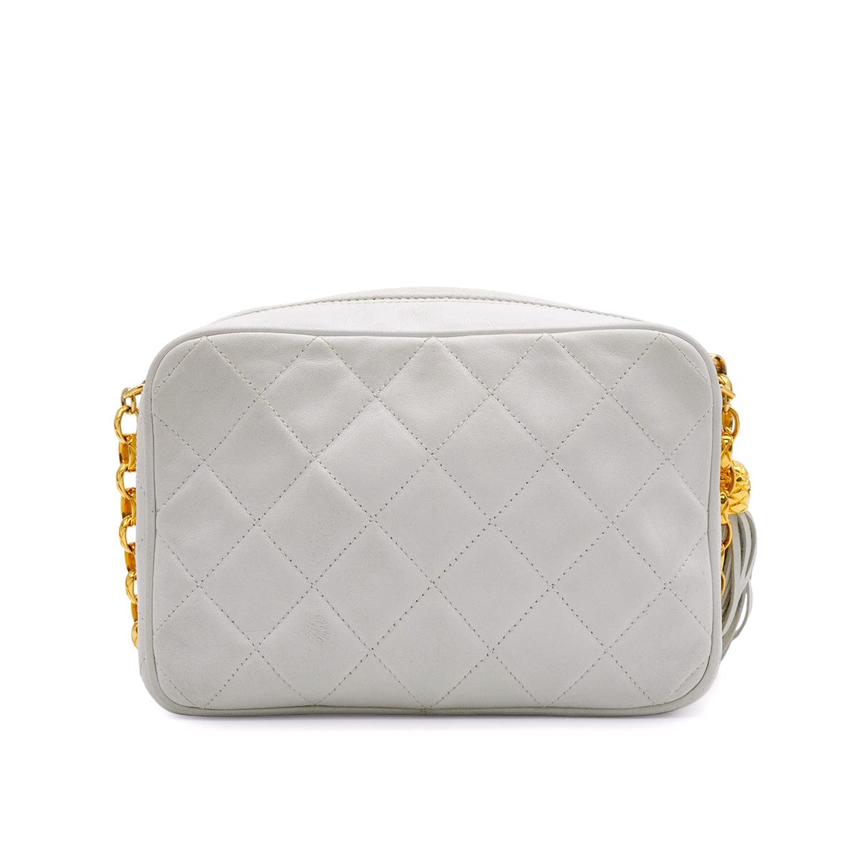 Luxury Promise Japan VINTAGE CHANEL MATELASSE BIJOU CHAIN SHOULDER BAG FRINGE WHITE LAMB SKIN GOLD HARDWARE 90342414