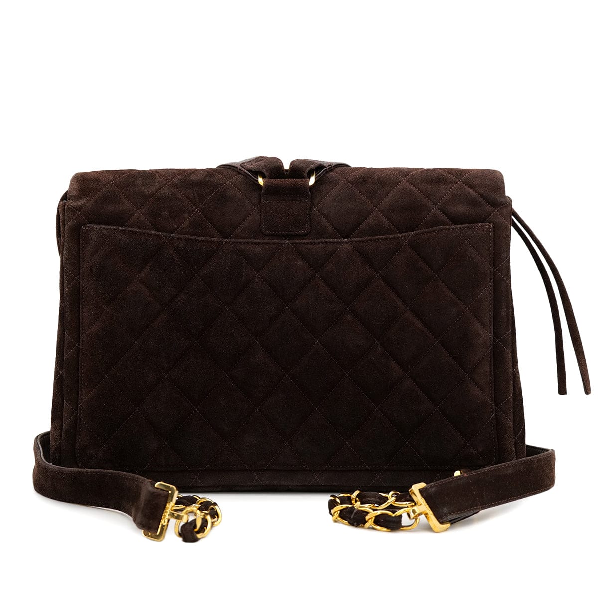Luxury Promise Japan VINTAGE CHANEL MATELASSE CHAIN BACKPACK BROWN SUEDE GOLD HARDWARE 90312674