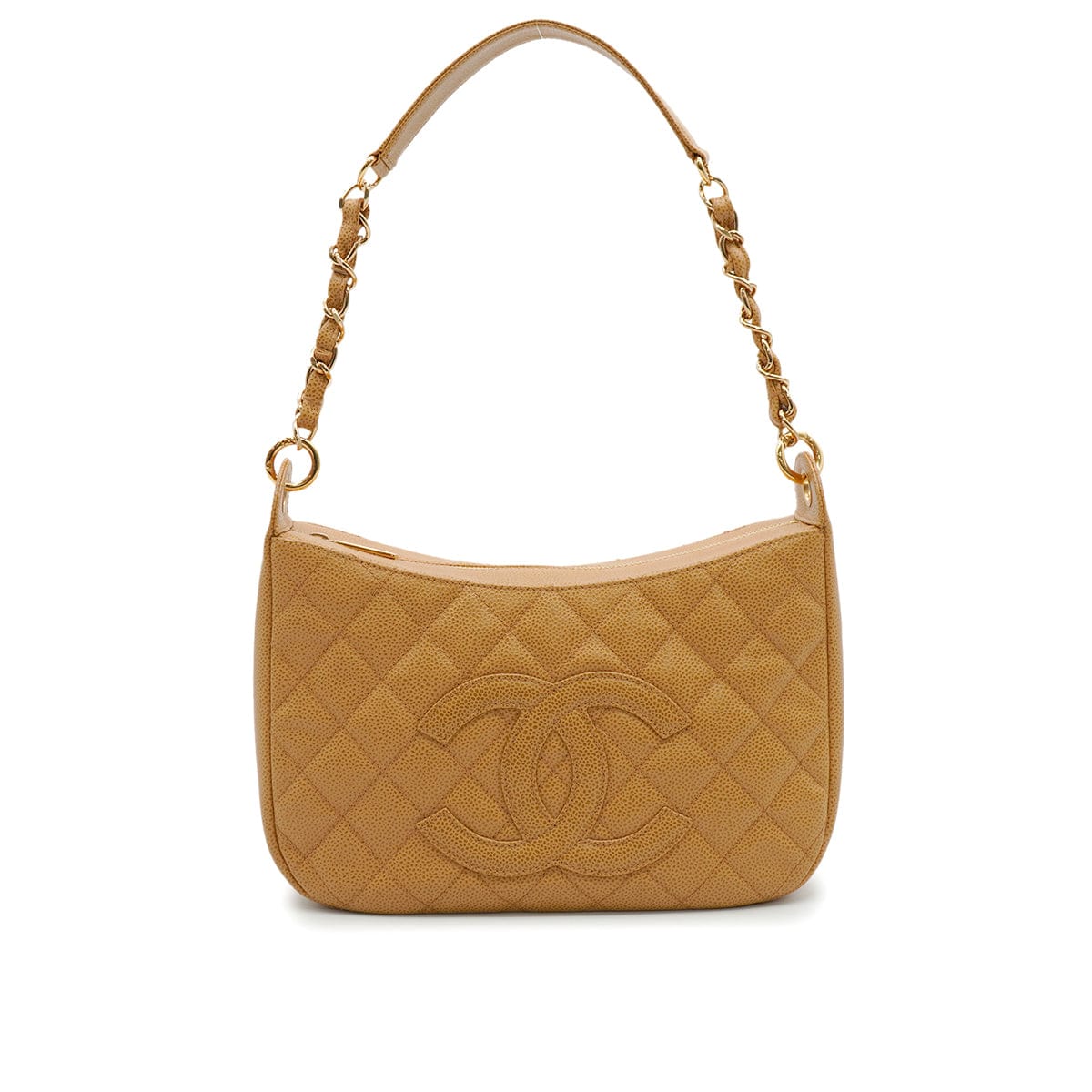 Luxury Promise Japan VINTAGE CHANEL MATELASSE CHAIN SHOULDER BAG BEIGE CAVIAR SKIN GOLD HARDWARE 90346101