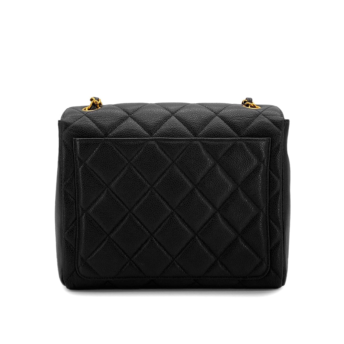 Luxury Promise Japan VINTAGE CHANEL MATELASSE CHAIN SHOULDER BAG BLACK CAVIAR SKIN GOLD HARDWARE 90324766