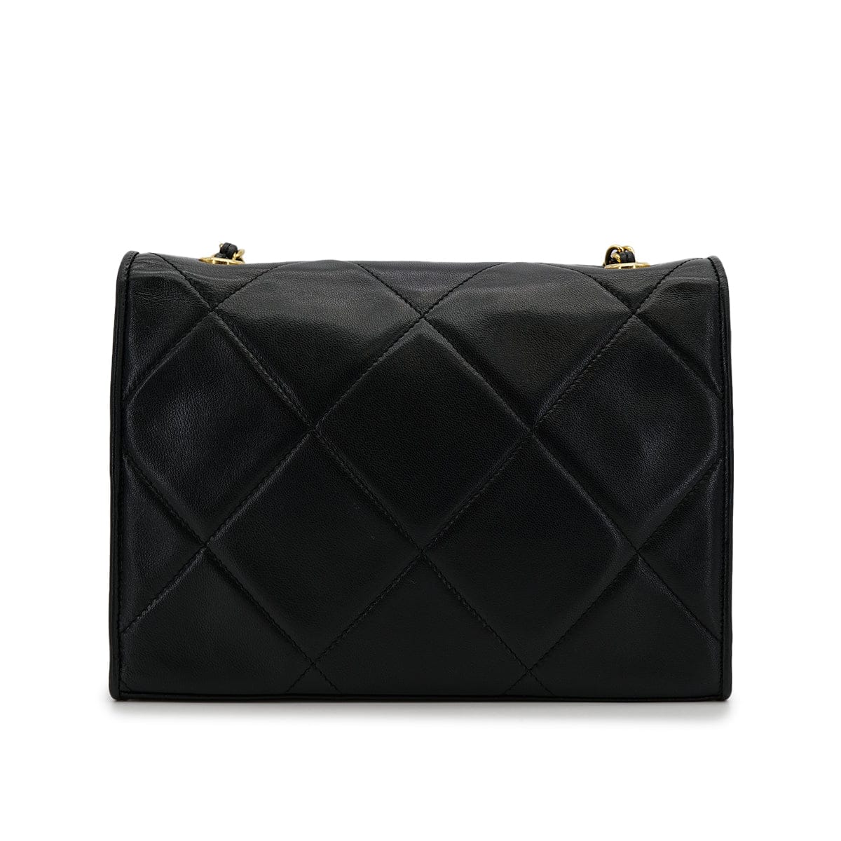 Luxury Promise Japan VINTAGE CHANEL MATELASSE CHAIN SHOULDER BAG BLACK LAMB SKIN GOLD HARDWARE 90316996