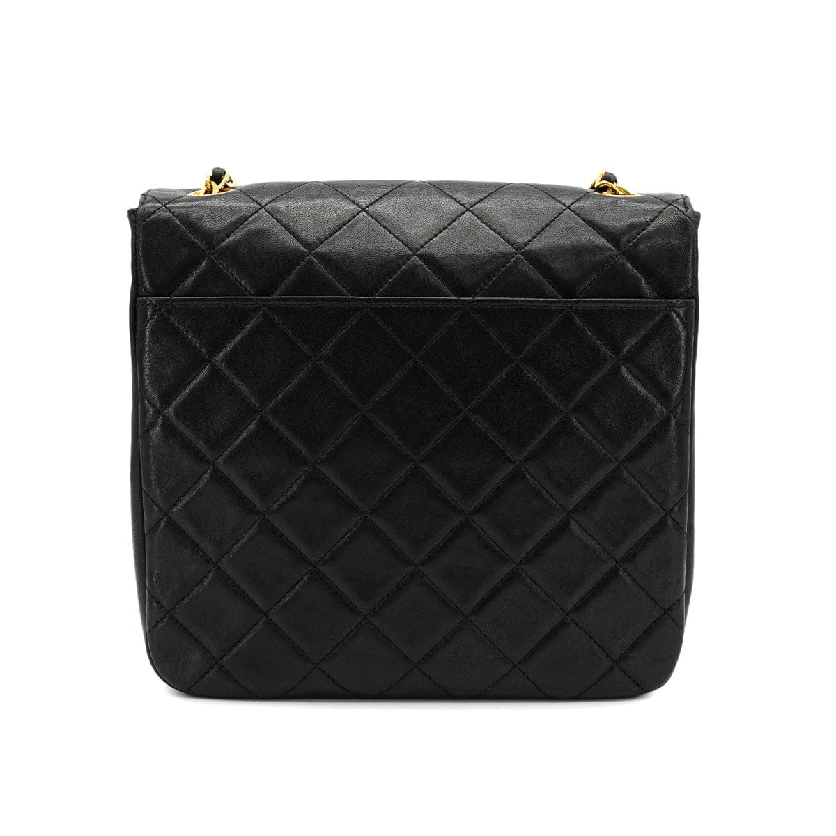 Luxury Promise Japan VINTAGE CHANEL MATELASSE CHAIN SHOULDER BAG BLACK LAMB SKIN GOLD HARDWARE 90320185