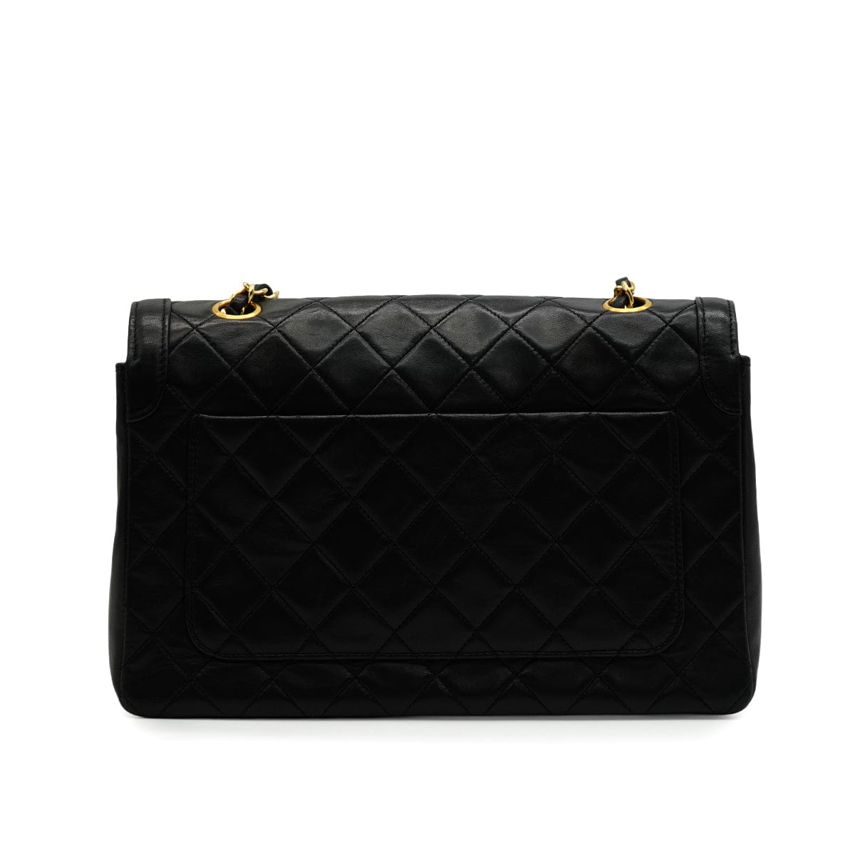 Luxury Promise Japan VINTAGE CHANEL MATELASSE CHAIN SHOULDER BAG BLACK LAMB SKIN GOLD HARDWARE 90344379