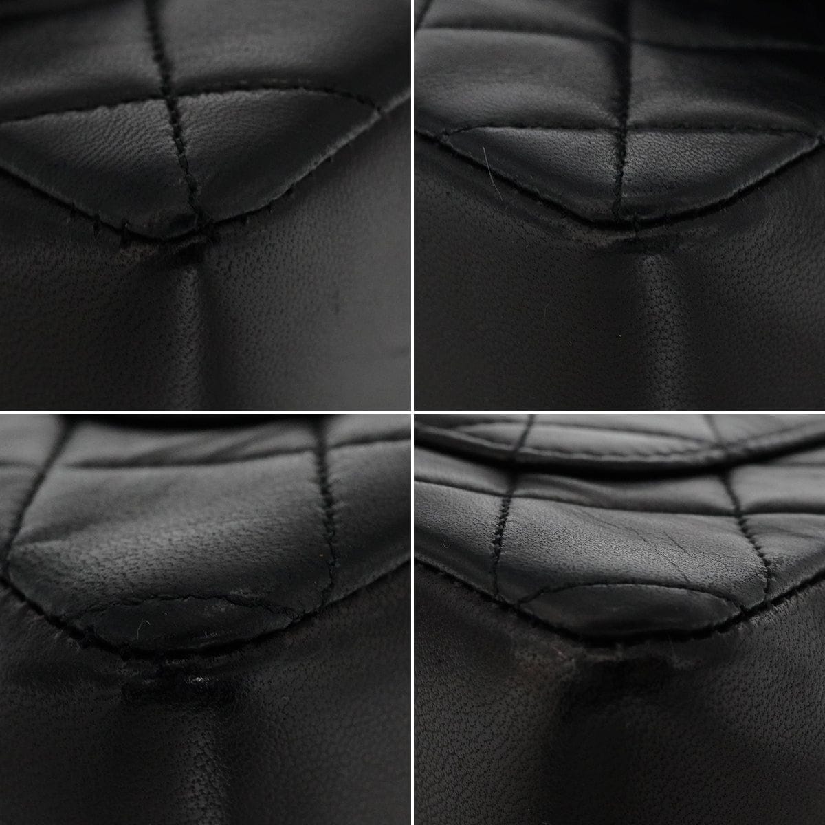 Luxury Promise Japan VINTAGE CHANEL MATELASSE CHAIN SHOULDER BAG BLACK LAMB SKIN GOLD HARDWARE 90344379