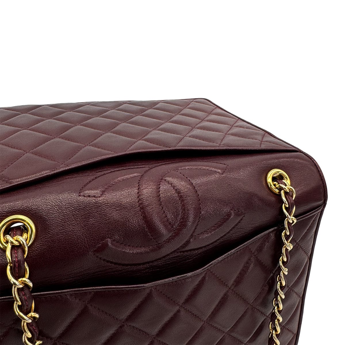 Luxury Promise Japan VINTAGE CHANEL MATELASSE CHAIN SHOULDER BAG BORDEAUX LAMB SKIN GOLD HARDWARE 90310321