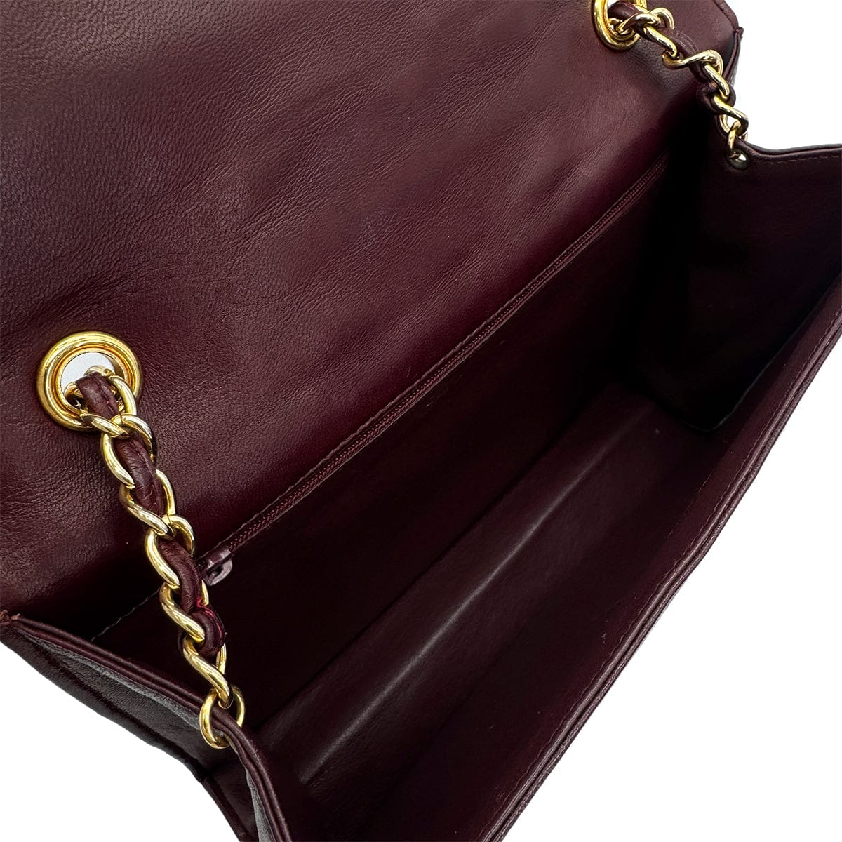 Luxury Promise Japan VINTAGE CHANEL MATELASSE CHAIN SHOULDER BAG BORDEAUX LAMB SKIN GOLD HARDWARE 90310321