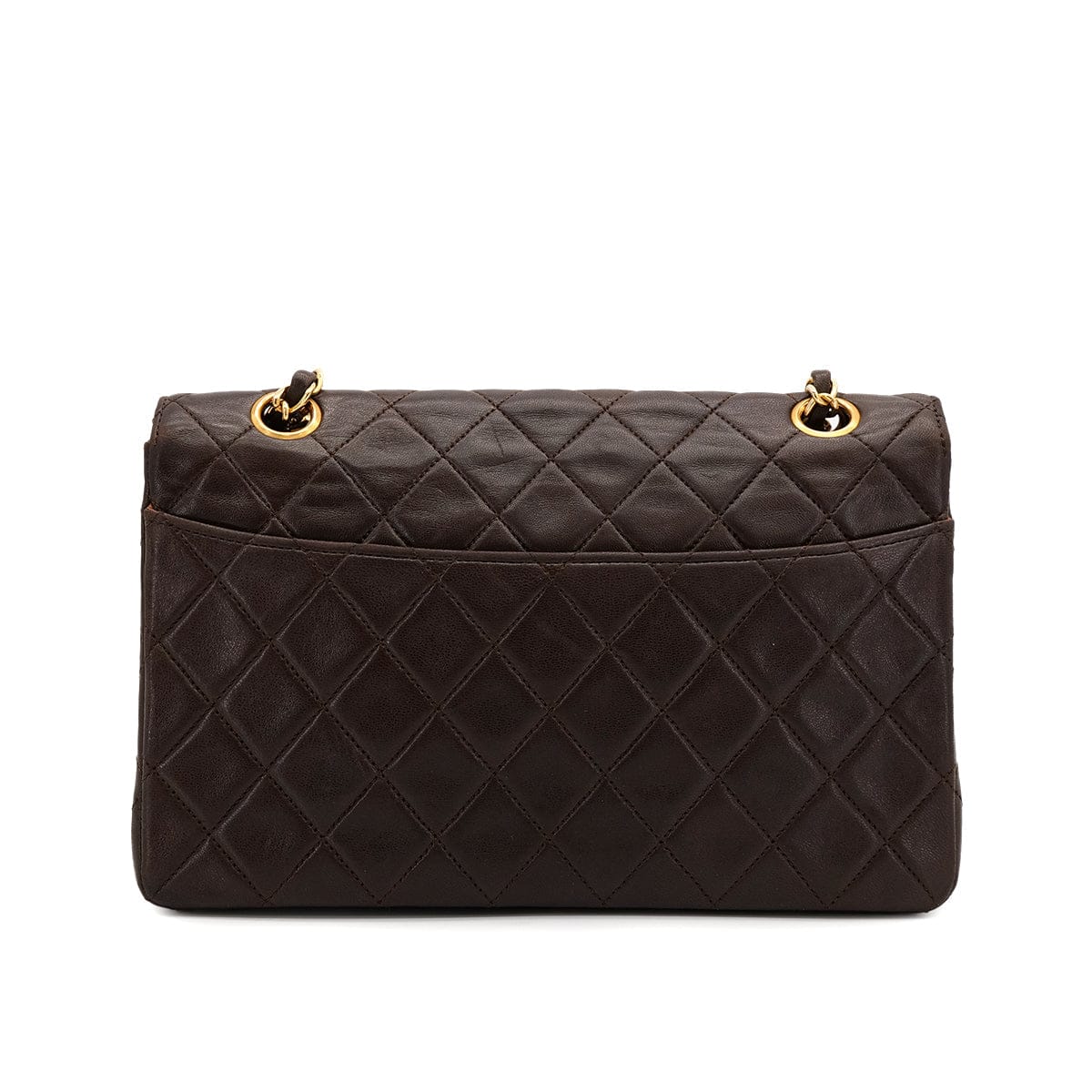 Luxury Promise Japan VINTAGE CHANEL MATELASSE CHAIN SHOULDER BAG BROWN LAMB SKIN GOLD HARDWARE 90310345