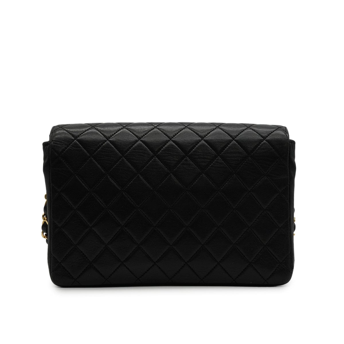Luxury Promise Japan VINTAGE CHANEL MATELASSE CIRCLE COCO CHAIN SHOULDER BAG BLACK LAMB SKIN GOLD HARDWARE 90346140