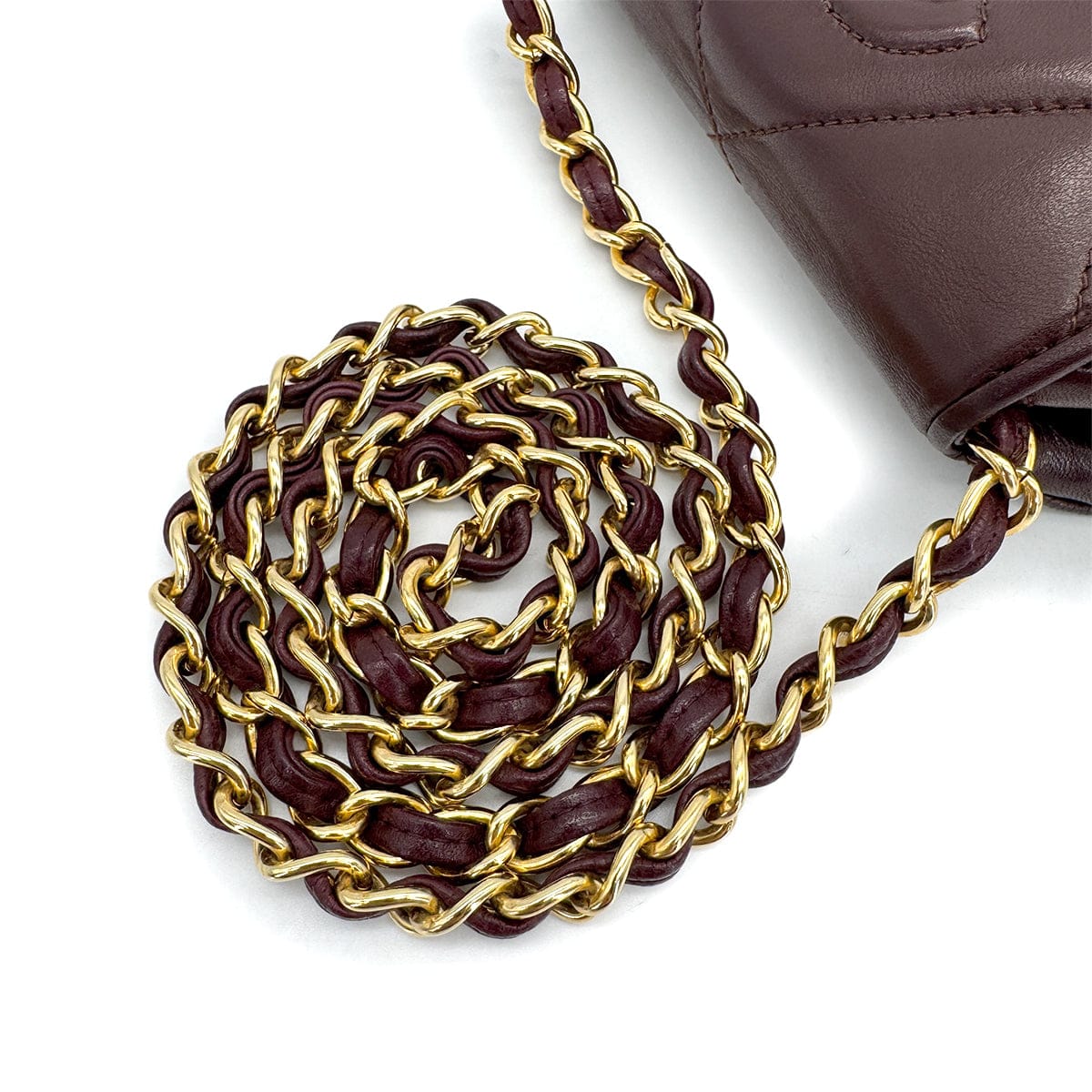 Luxury Promise Japan VINTAGE CHANEL MATELASSE COCOMARK CHAIN SHOULDER BAG BROWN LAMB SKIN GOLD HARDWARE 90324287