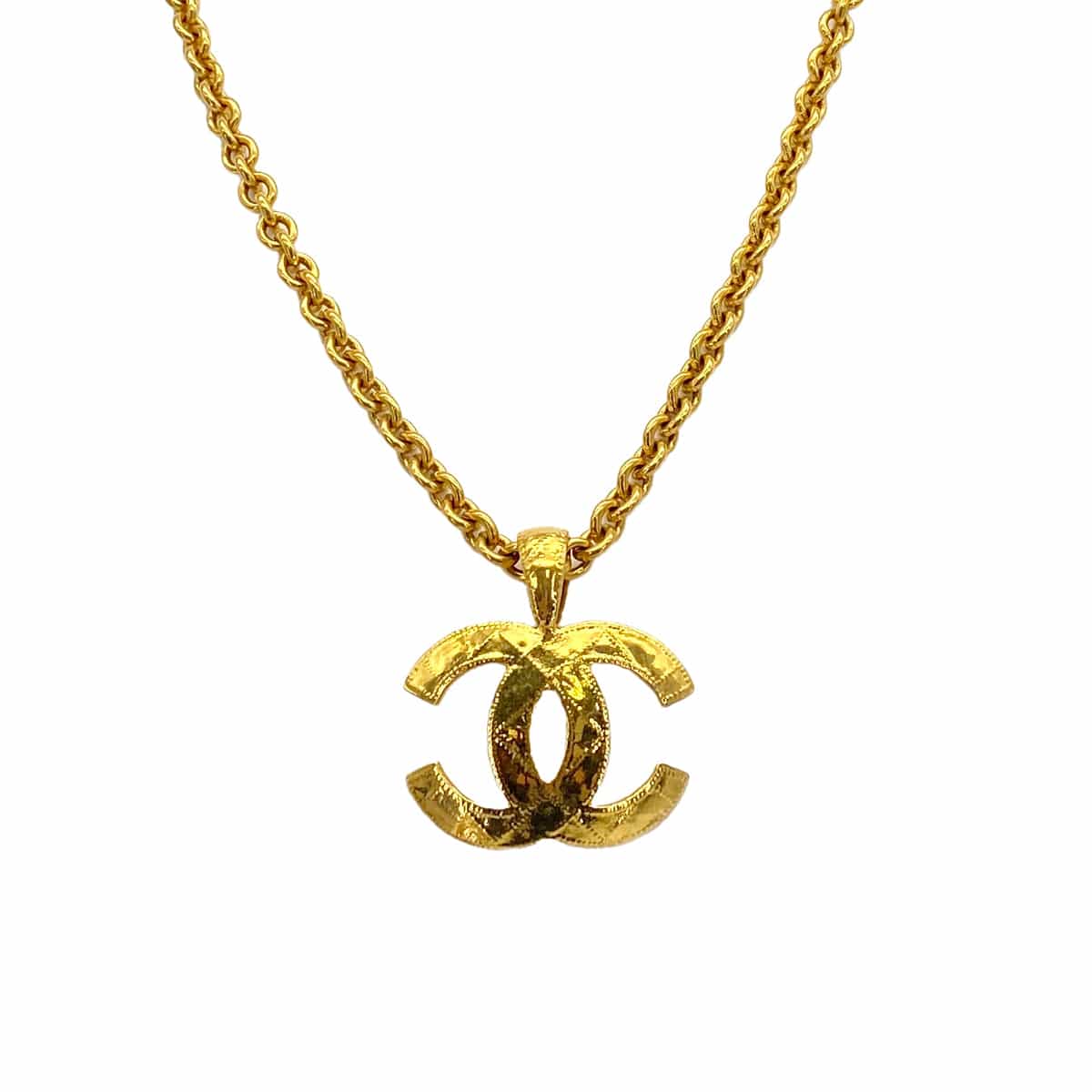 Luxury Promise Japan VINTAGE CHANEL MATELASSE COCOMARK NACKLACE GOLD ACCESSORY 94P 90319609