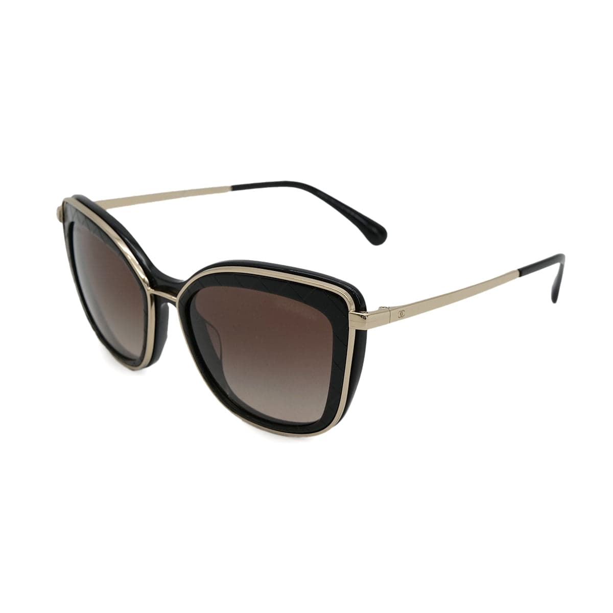 Luxury Promise Japan VINTAGE CHANEL MATELASSE COCOMARK SUNGLASSES BLACK BROWN EYEWEAR 90324123