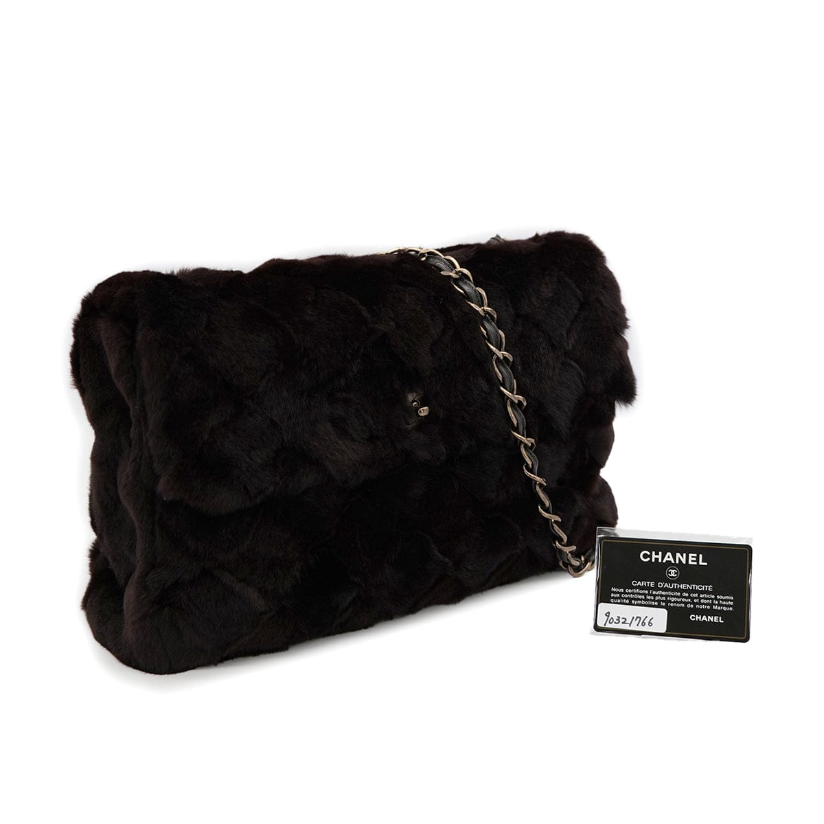 Luxury Promise Japan VINTAGE CHANEL MATELASSE FUR CHAIN SHOULDER BAG DARK BROWN FUR 90321766