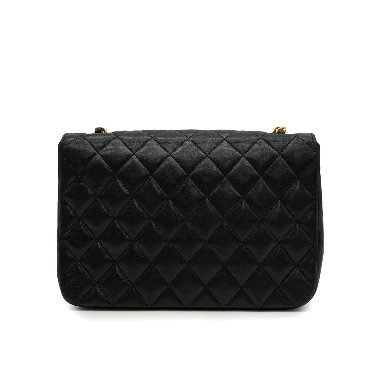 Luxury Promise Japan VINTAGE CHANEL MATELASSE HALF MOON CHAIN SHOULDER BAG BLACK LAMB SKIN 90344086