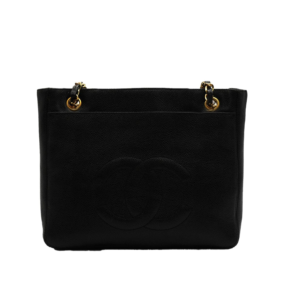 Luxury Promise Japan VINTAGE CHANEL MATELASSE SHOULDER BAG BLACK CAVIAR SKIN GOLD HARDWARE 90346142