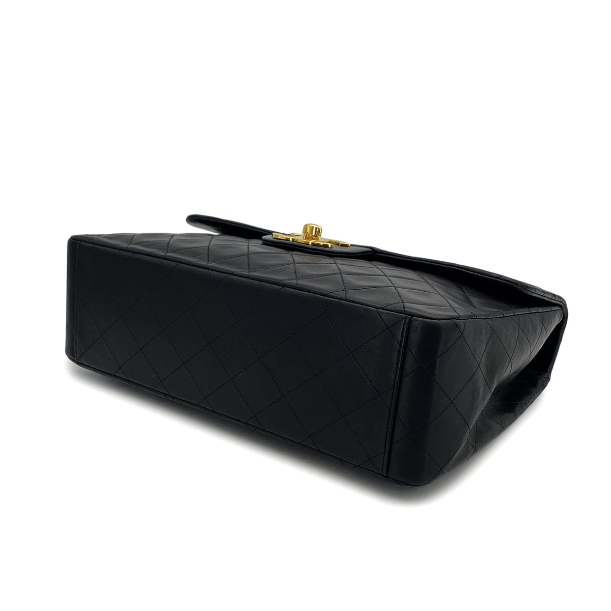Luxury Promise Japan VINTAGE CHANEL MAXI MATELASSE 34 CHAIN SHOULDER BAG BLACK LAMB SKIN GOLD HARDWARE 90323982